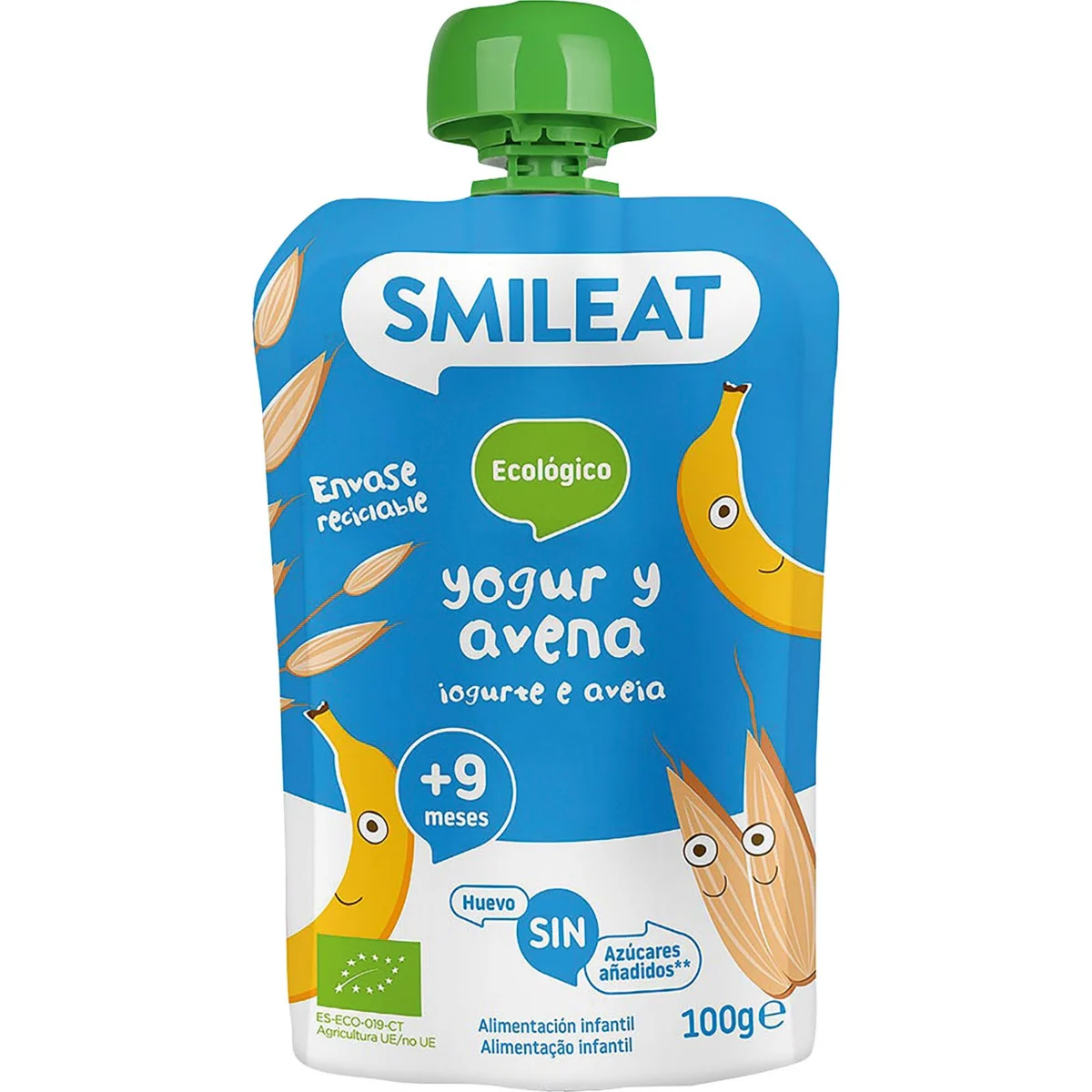 Bio-Quetschbeutel mit Joghurt und Hafer Smileat