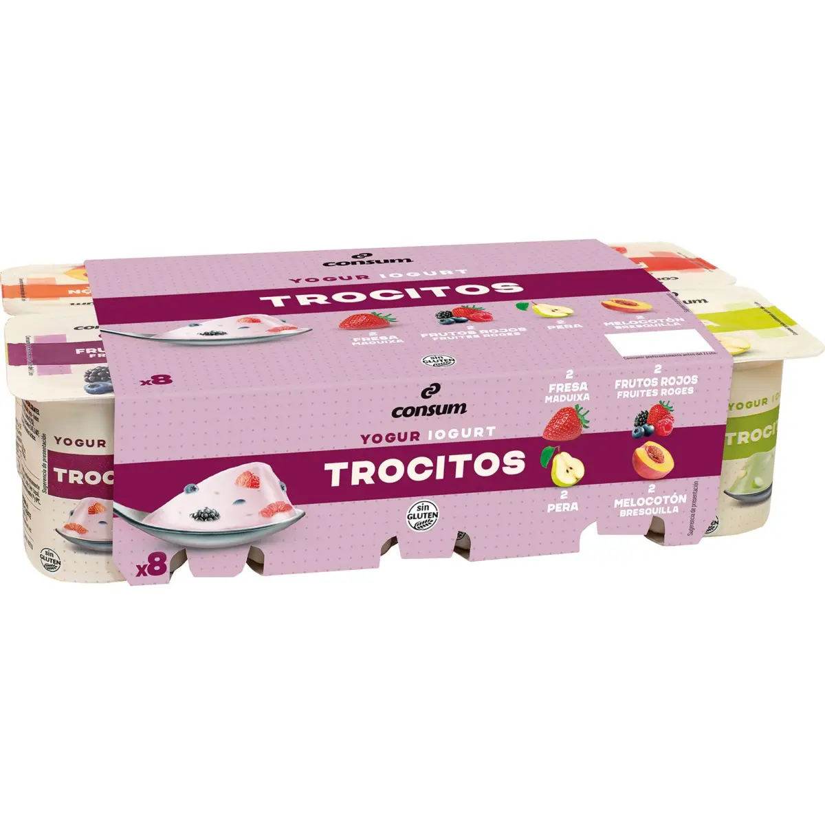Iogurts amb fruites, paquet de 8 unitats Consum