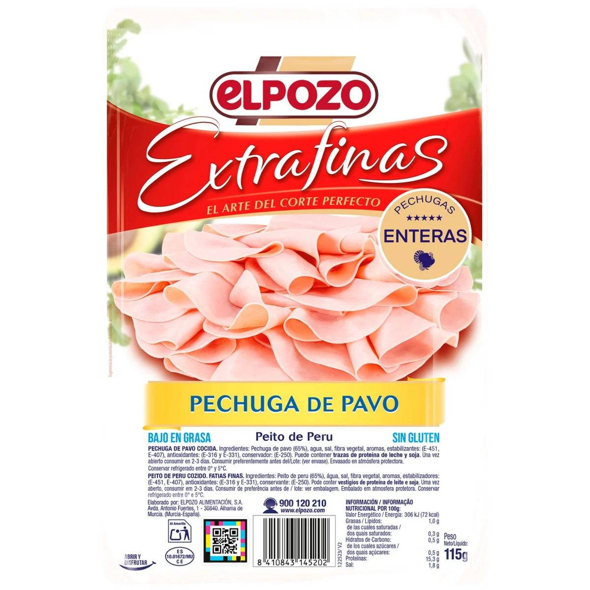 Pechuga de Pavo Lonchas Finas Elpozo