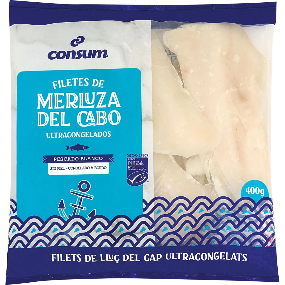 Cape hake fillet MSC skinless Consum