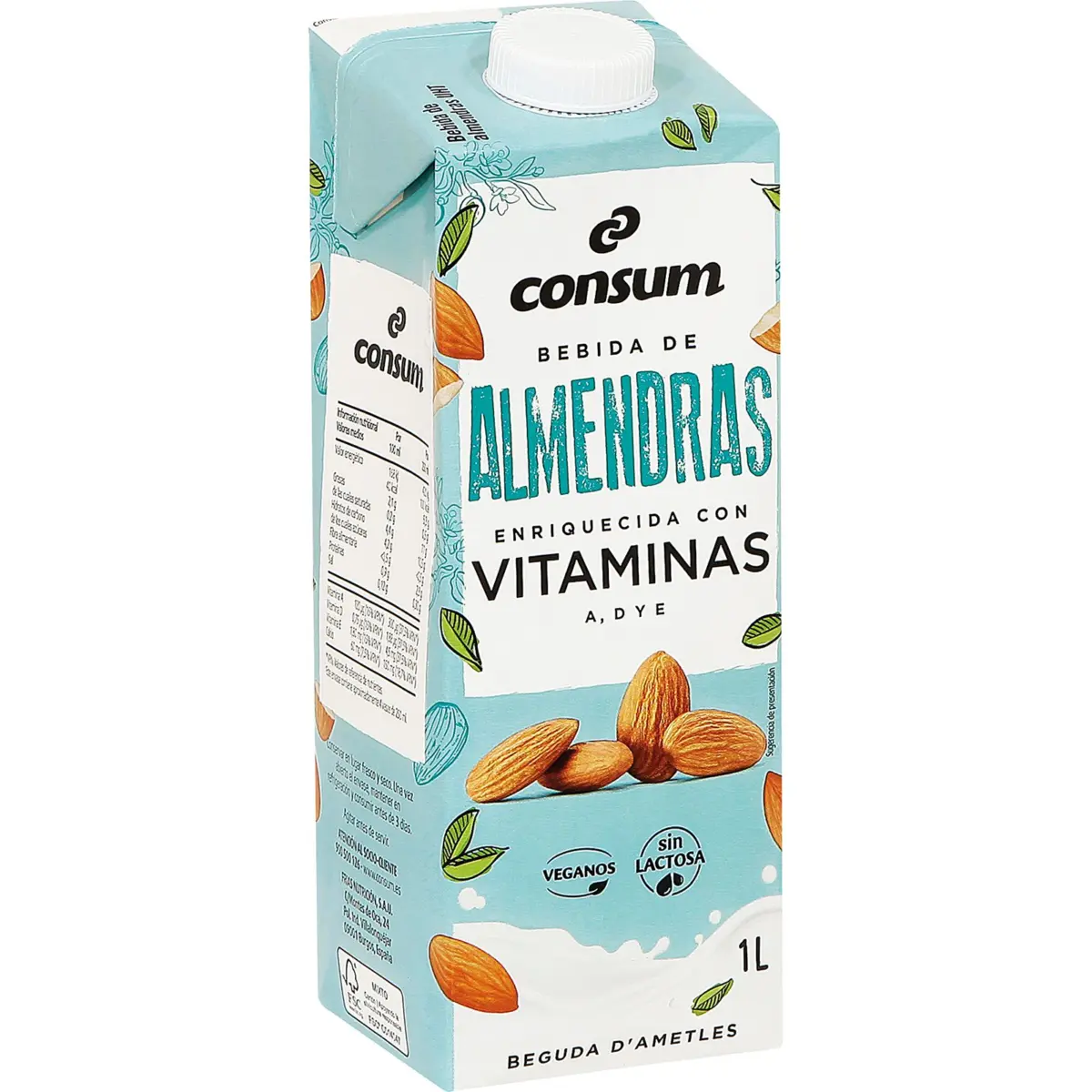 Boisson à l’amande au calcium, brique Consum
