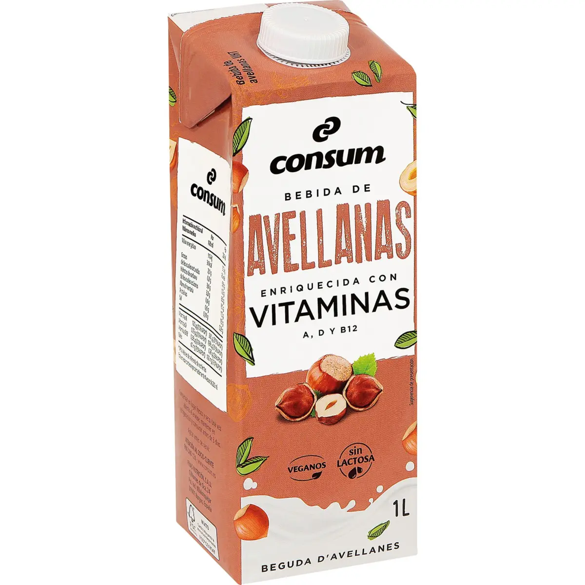 Boisson à la noisette au calcium, brique Consum
