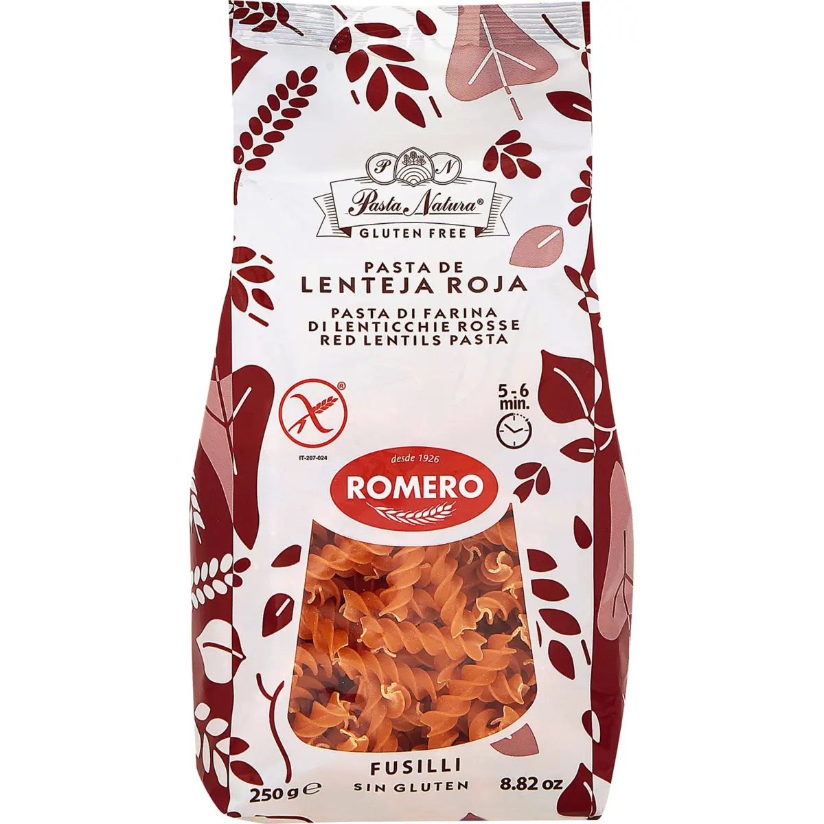 Pâtes aux lentilles corail Romero