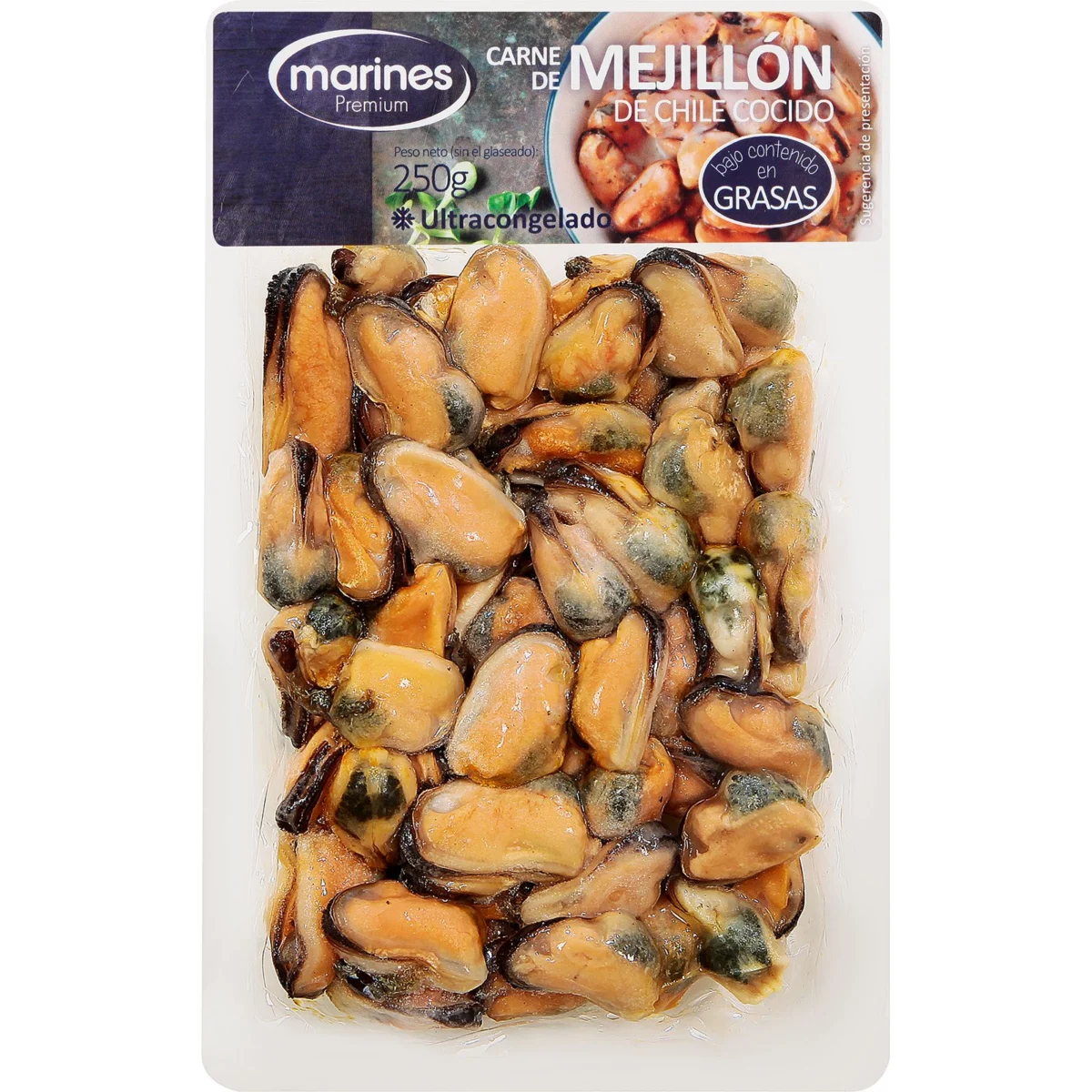 Chair de moules cuites 250grs Marines