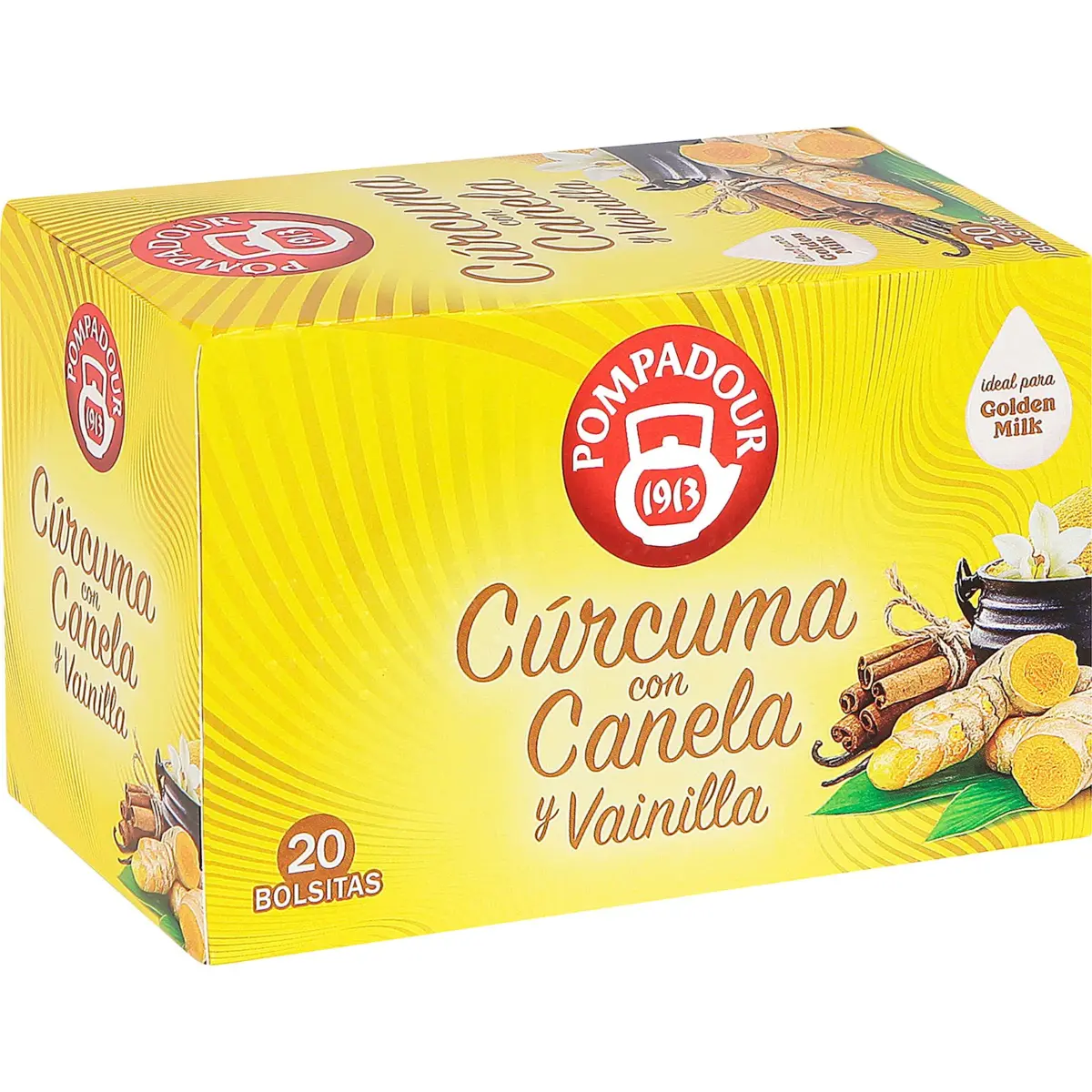 Infusion au curcuma, à la cannelle et à la vanille, 20 sachets Pompadour