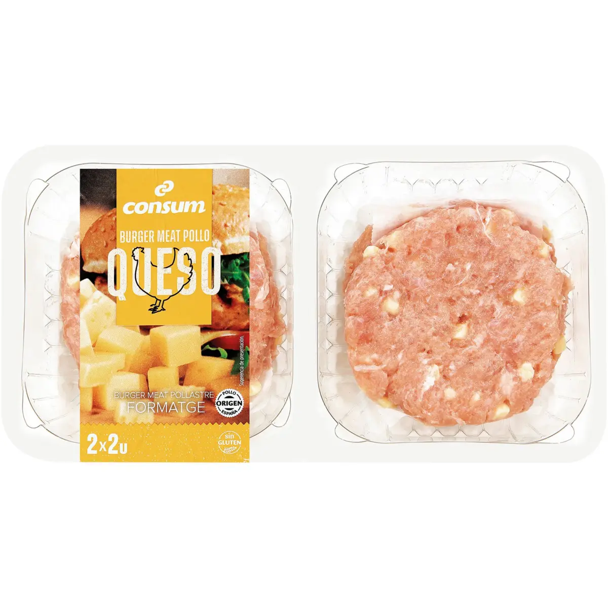 Chicken and cheese burger Consum