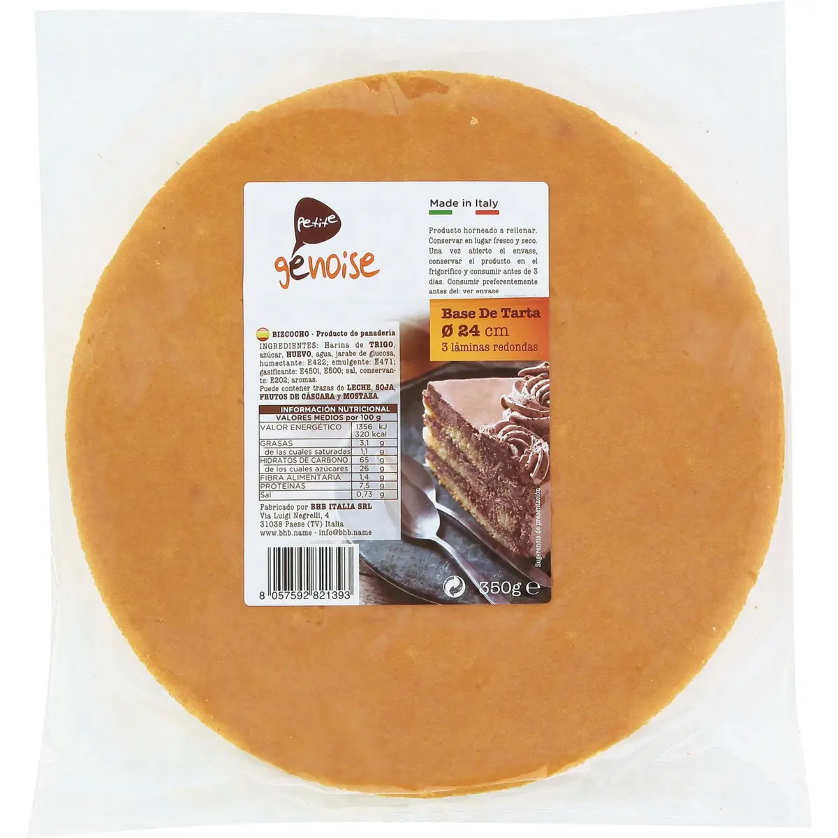 Tortenboden, 3 Schichten Genoise