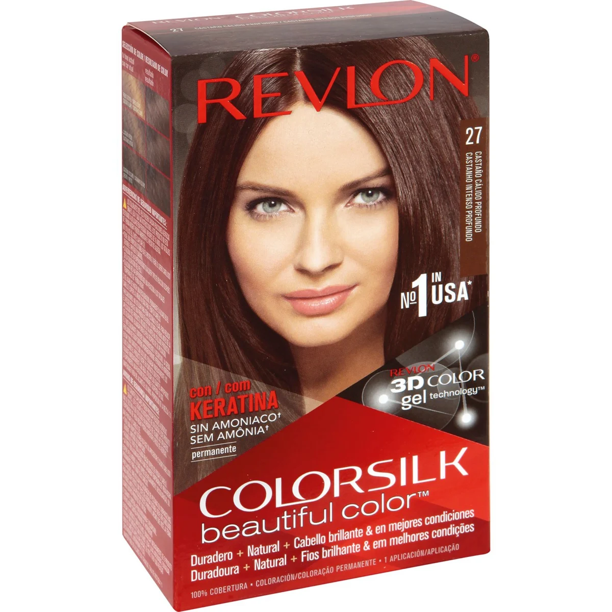 Hair dye 27 Deep Warm Brown without ammonia Colorsilk