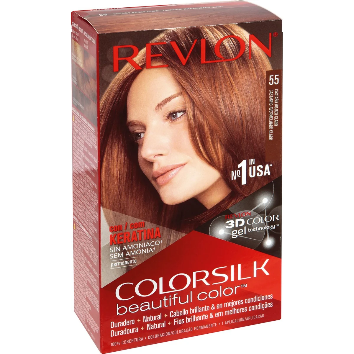 Haarfarbe 55 Rotbraun ohne Ammoniak Colorsilk