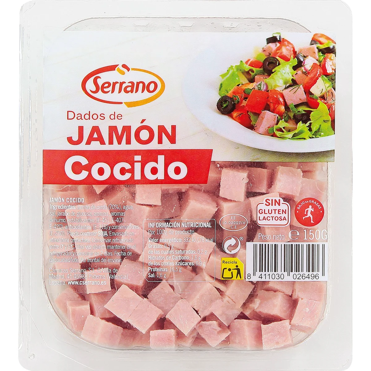Dés de jambon cuit Serrano
