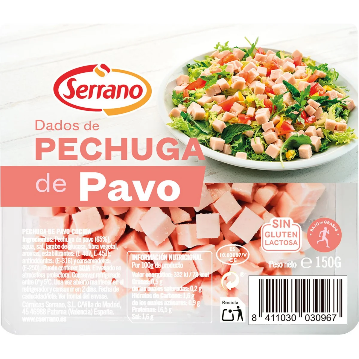 Dés de blanc de dinde Serrano