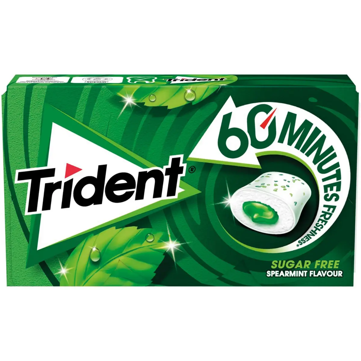 Liquid-Kaugummi mit Pfefferminzgeschmack, 60 Minuten Trident