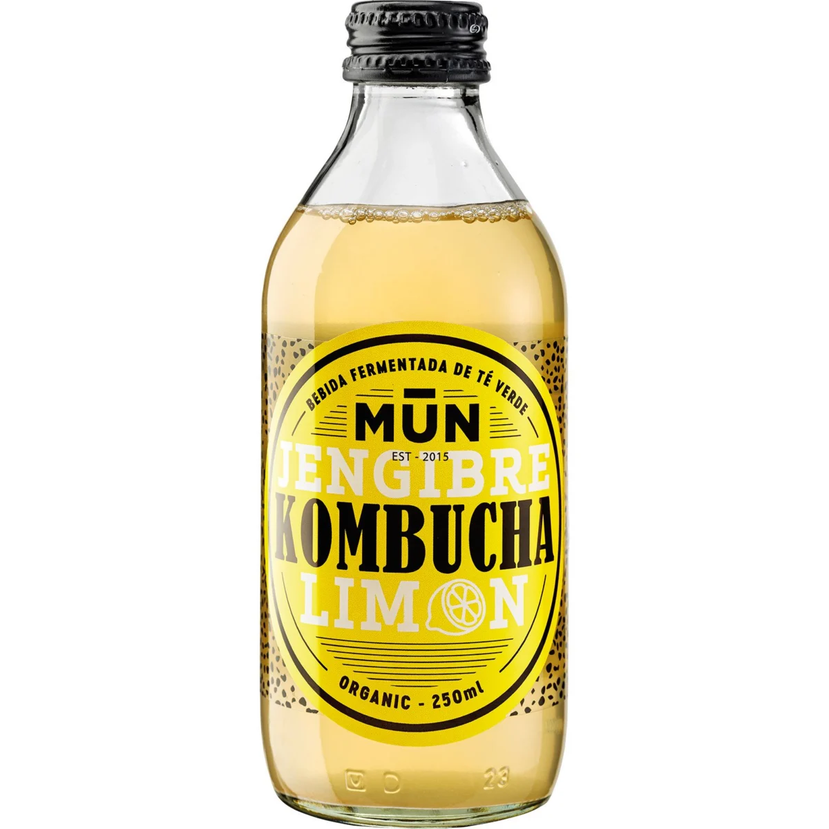 Kombucha mit Ingwer und Zitrone, Flasche Mun