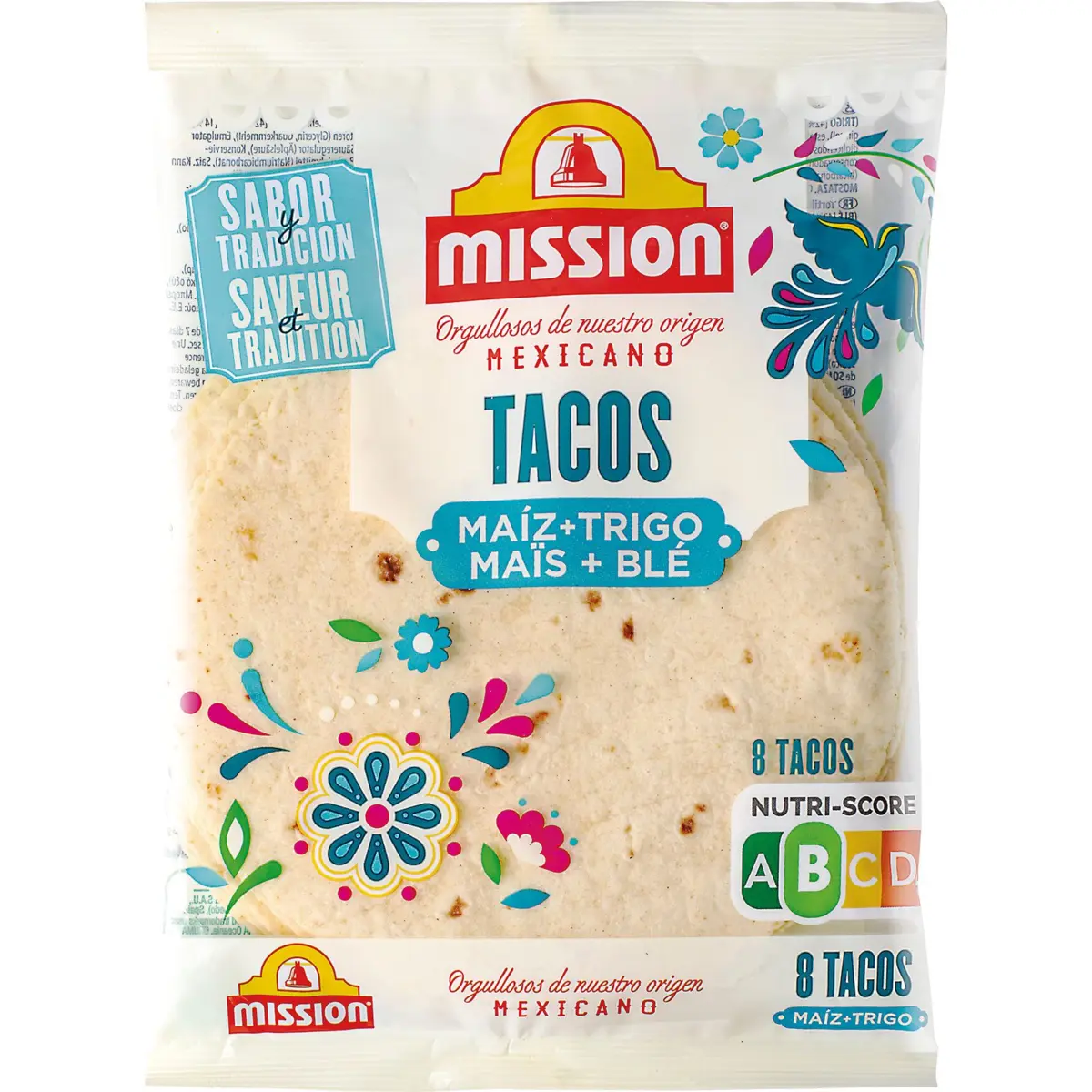 Tacos de maïs et de blé 8 unités Mission