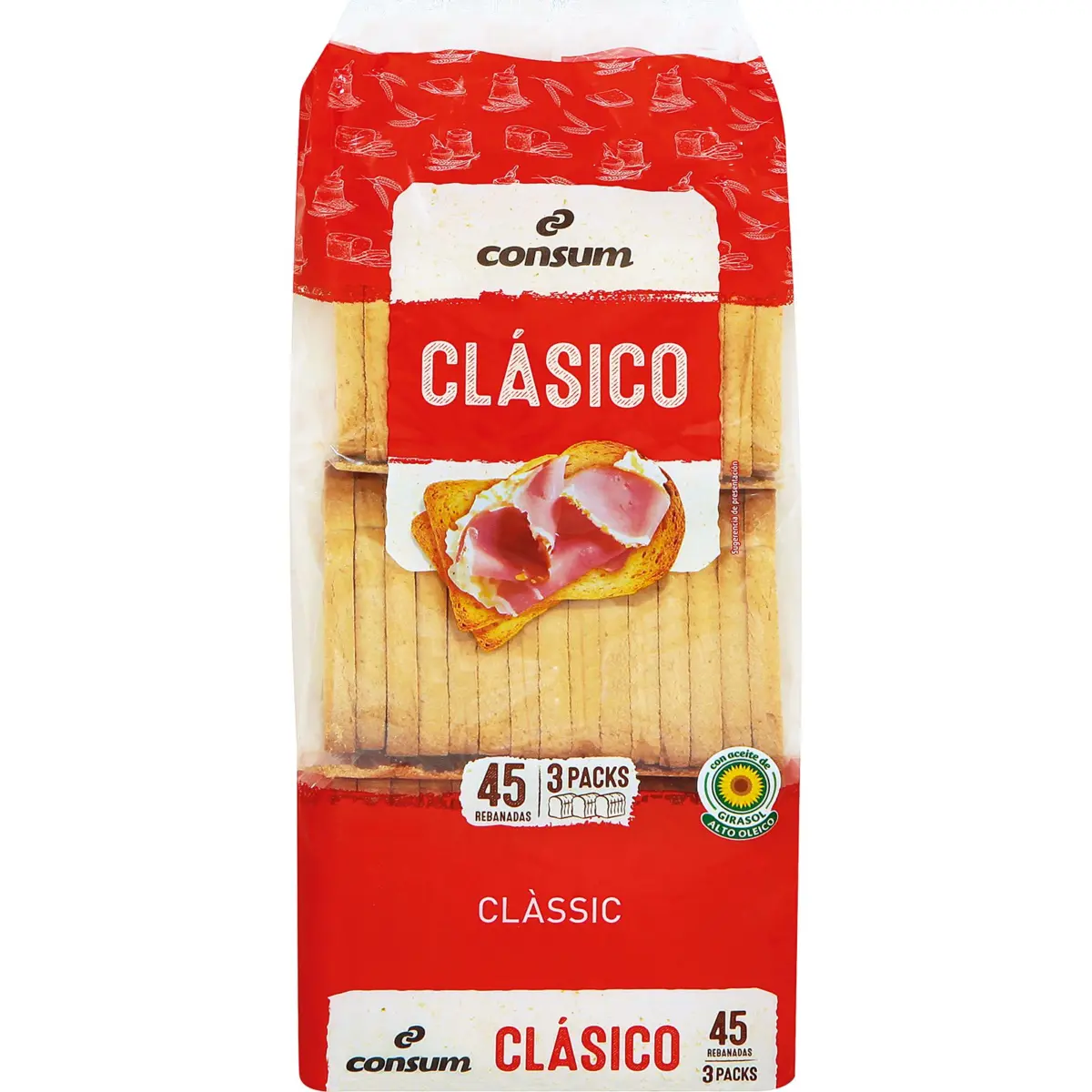 Pa torrat clàssic 45 llesques Consum