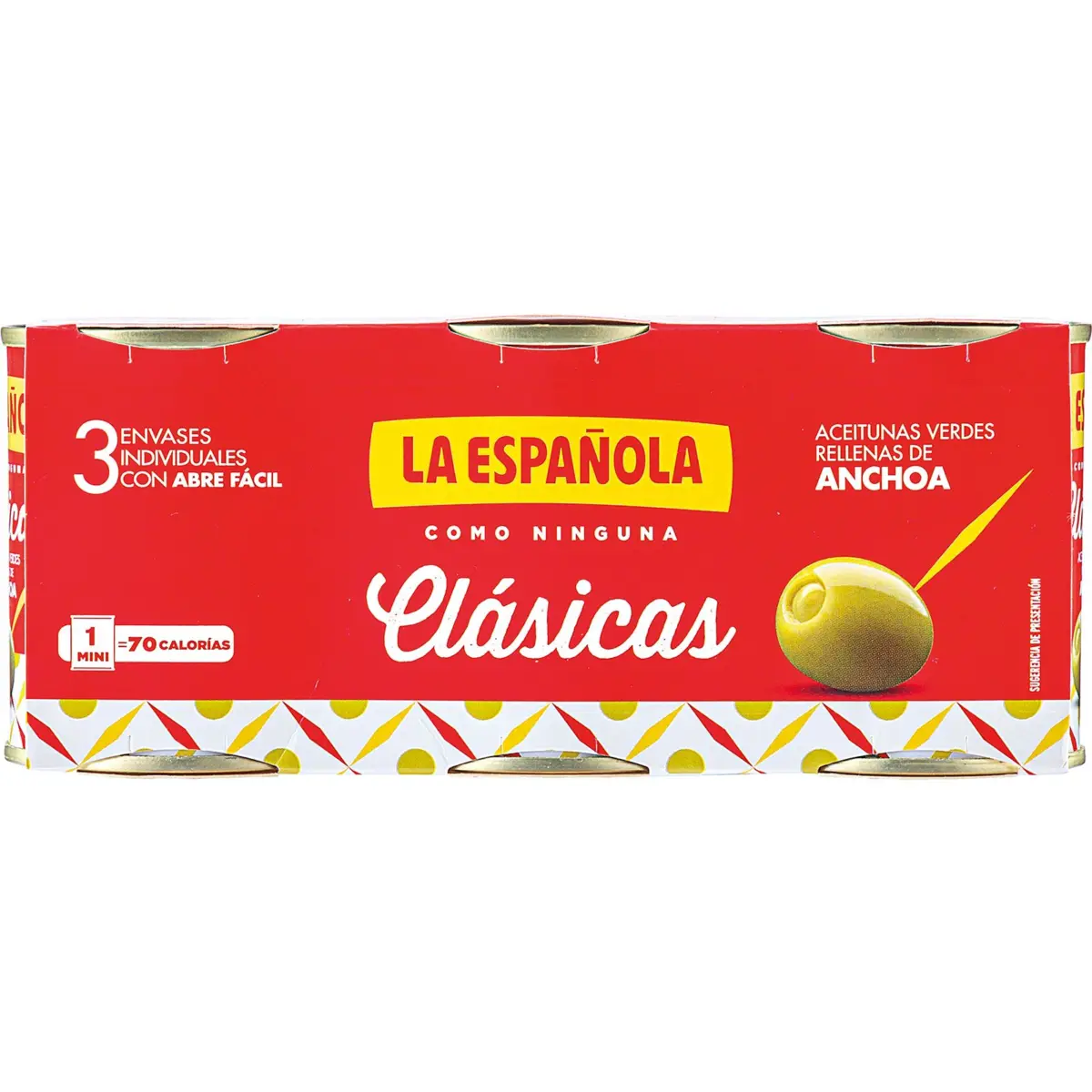 Mit Sardellen gefüllte Oliven, 3er-Pack La Española