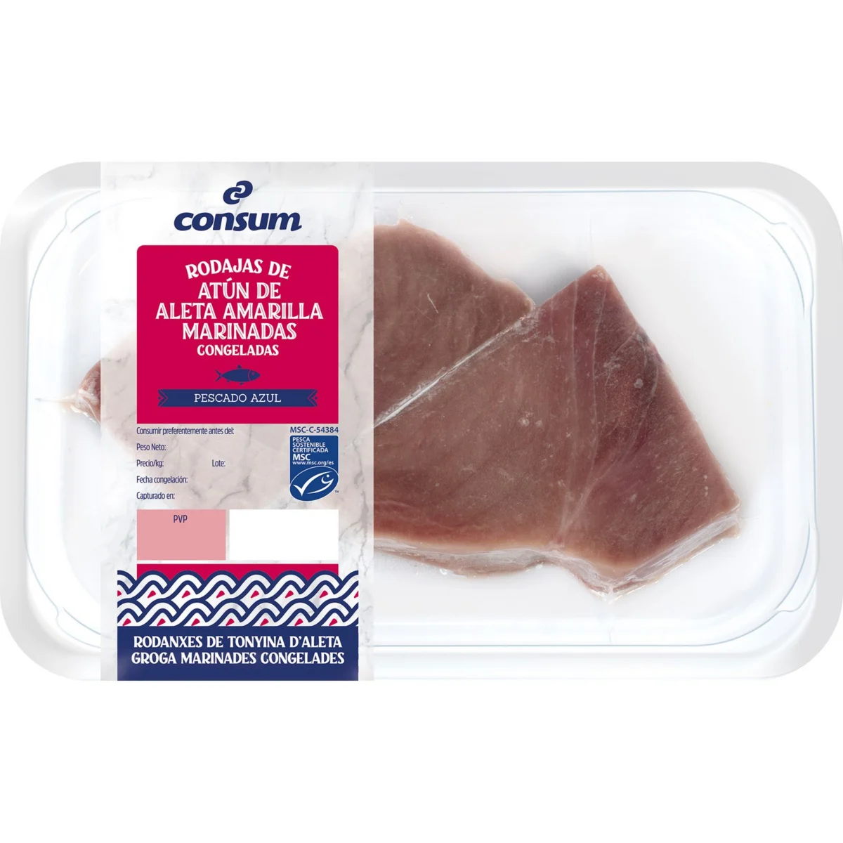 Tranche de thon marinée surgelée MSC Consum