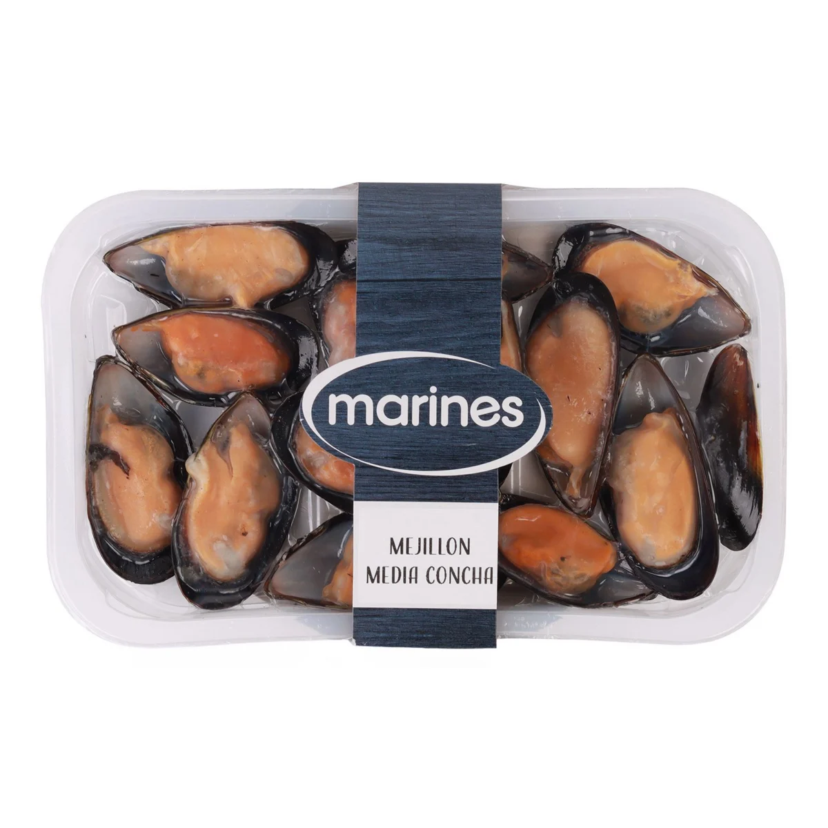 Miesmuscheln in halber Schale Marines