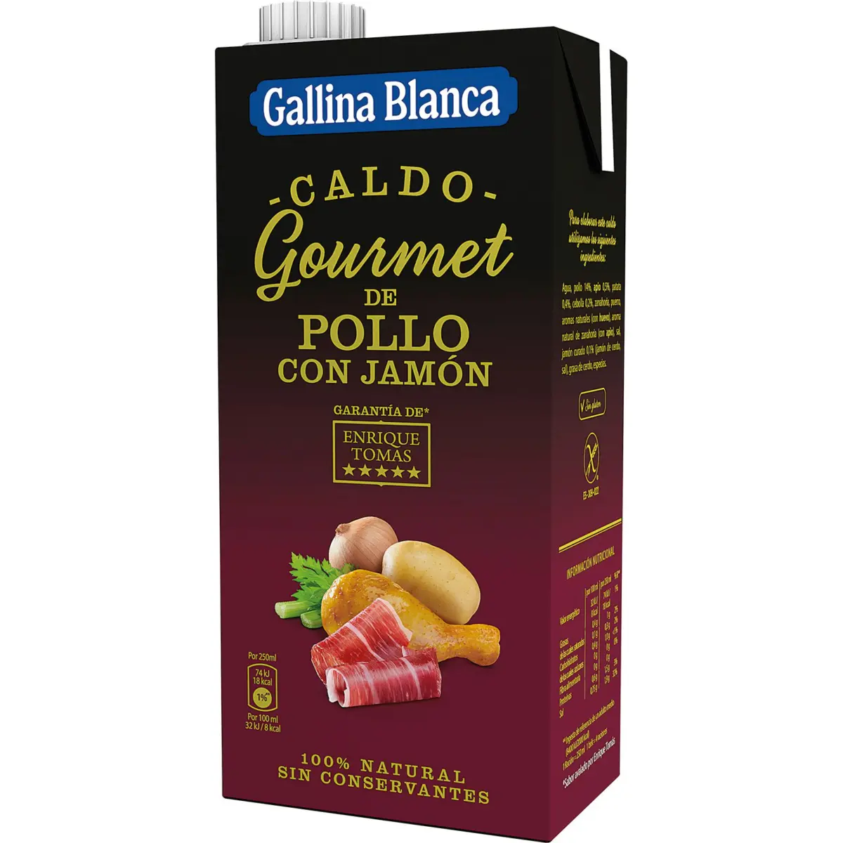 Brou gourmet de pollastre amb pernil G.blanca
