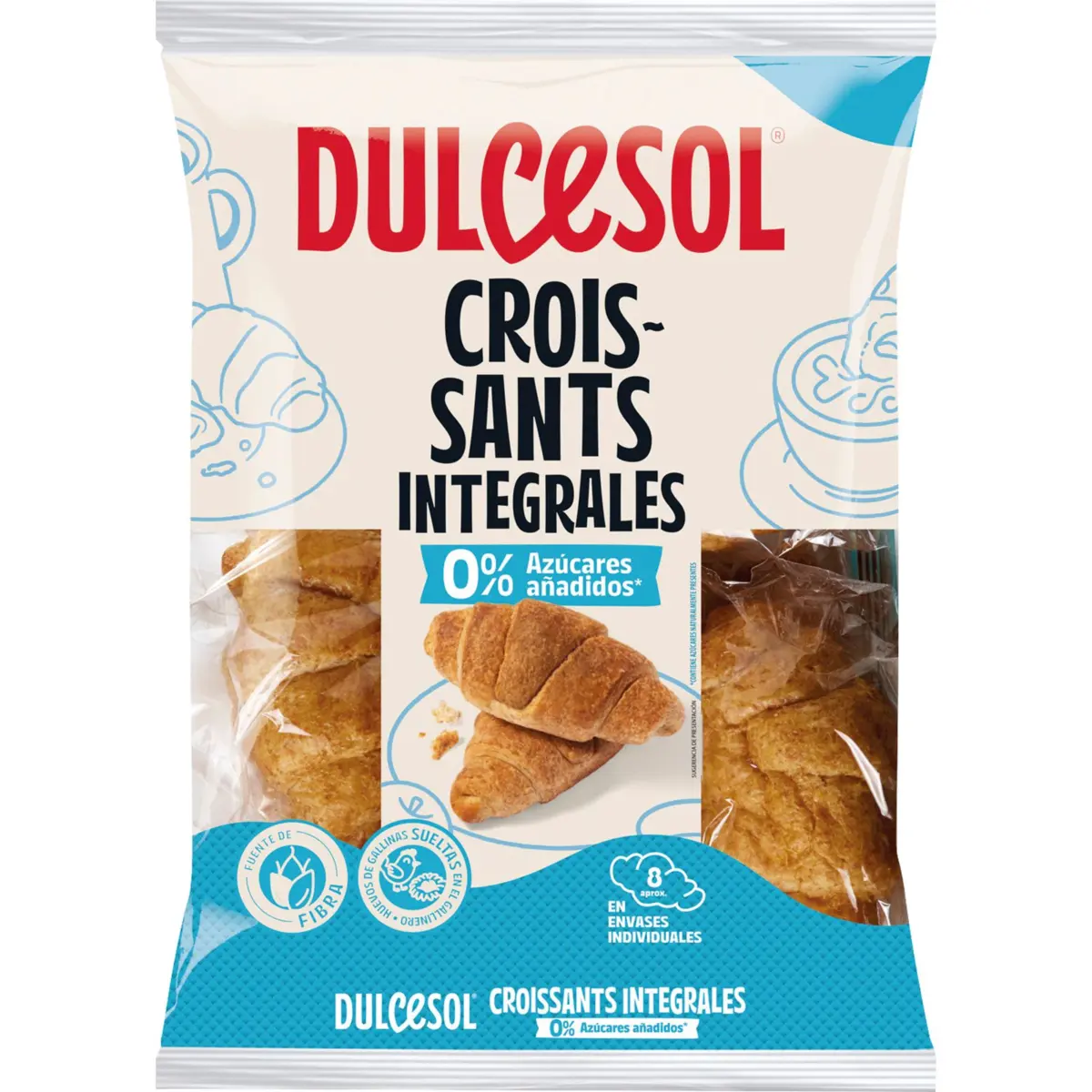 Wholemeal croissants with 0% sugars Dulcesol