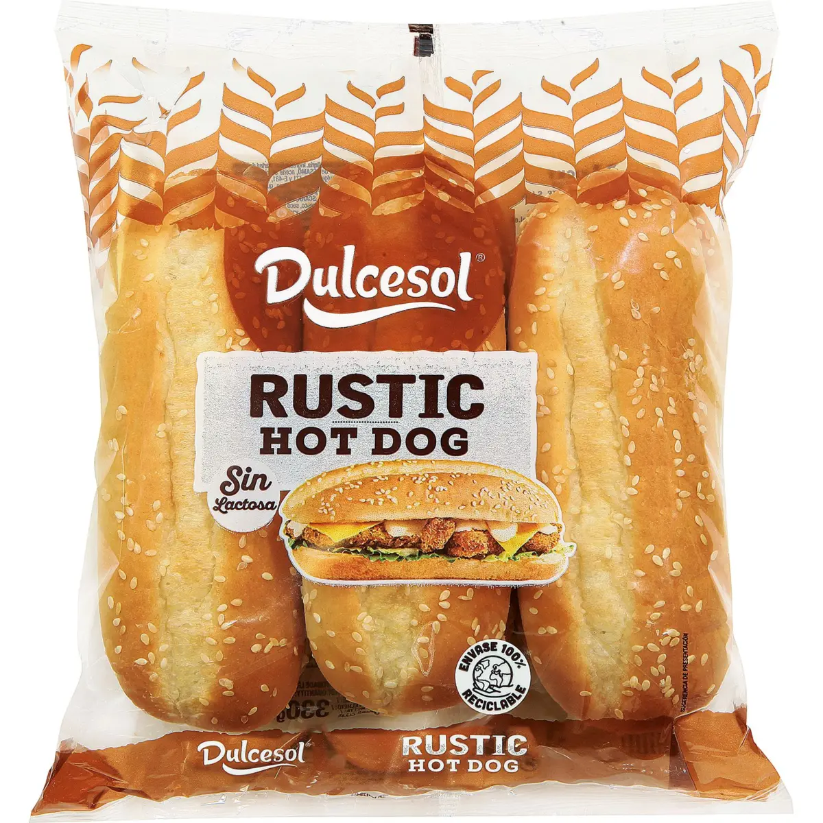 Rustic hot dog buns, 6 units Dulcesol