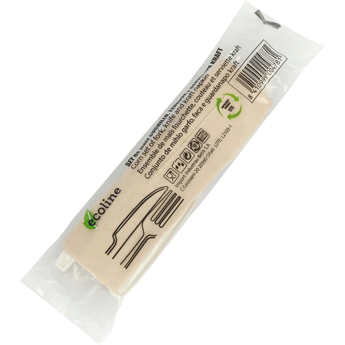 Corn knife, fork and napkin set Betik