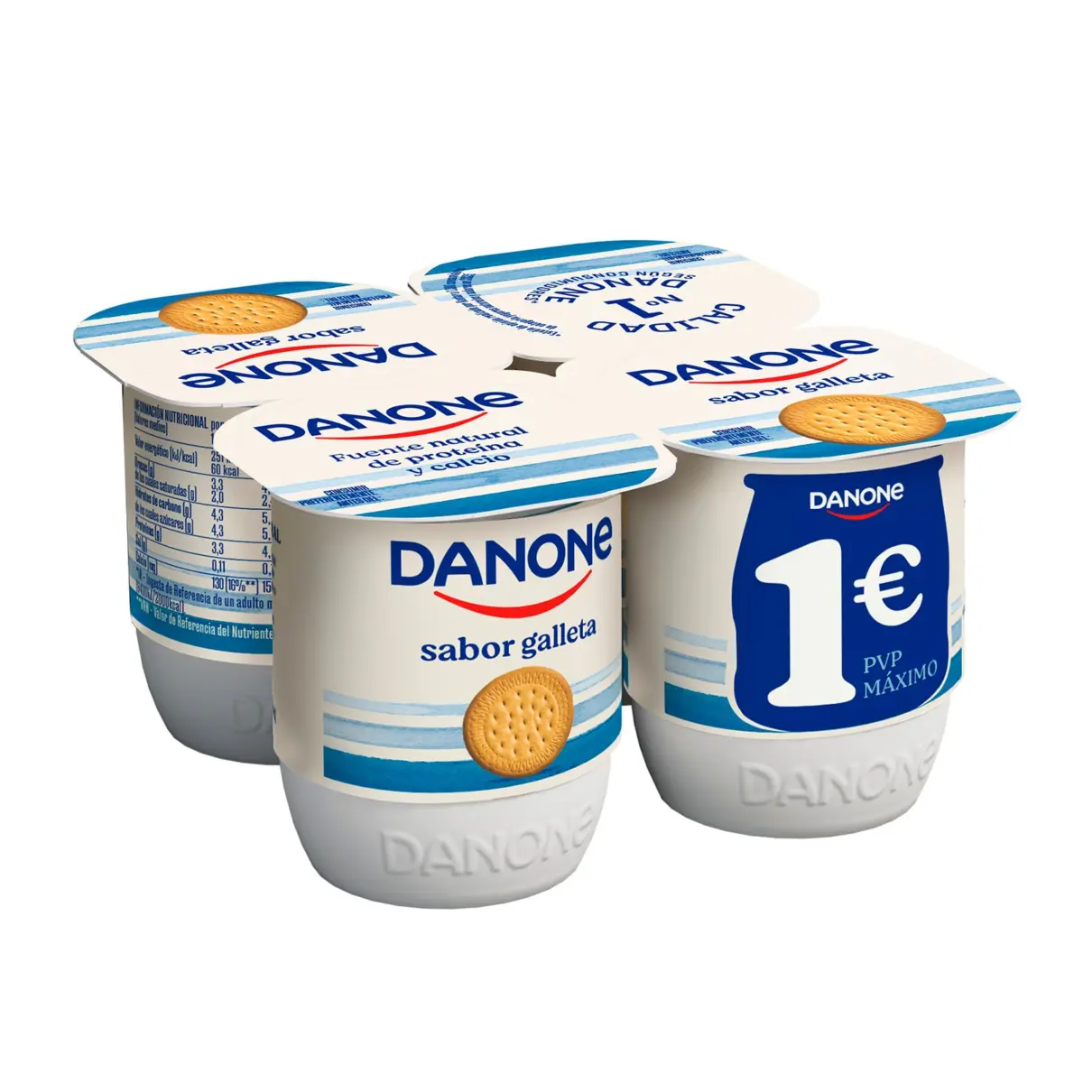 Iogurt amb gust de galeta, paquet de 4 Danone