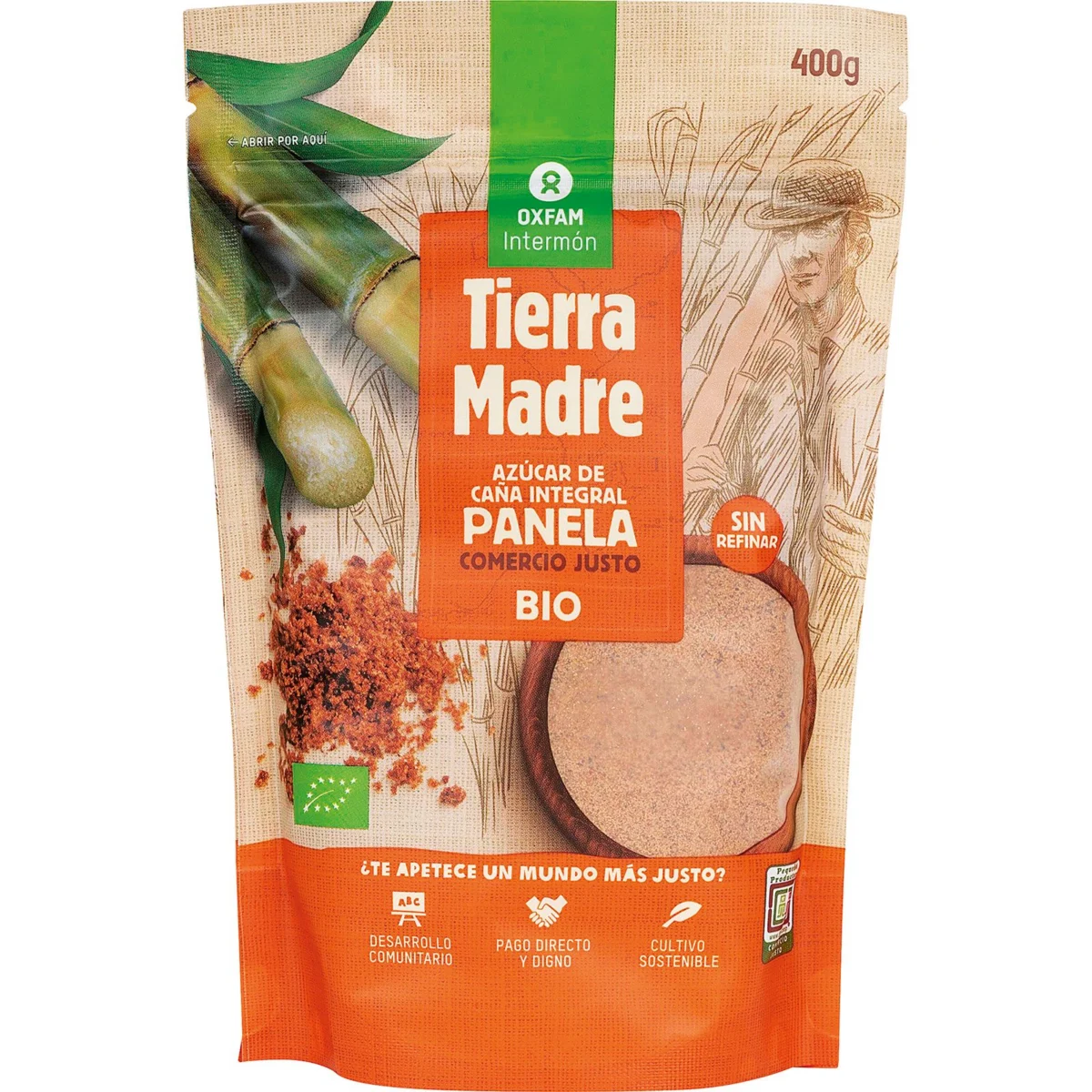 Sucre integral de canya ecològic panela Tierra Madre Oxfam