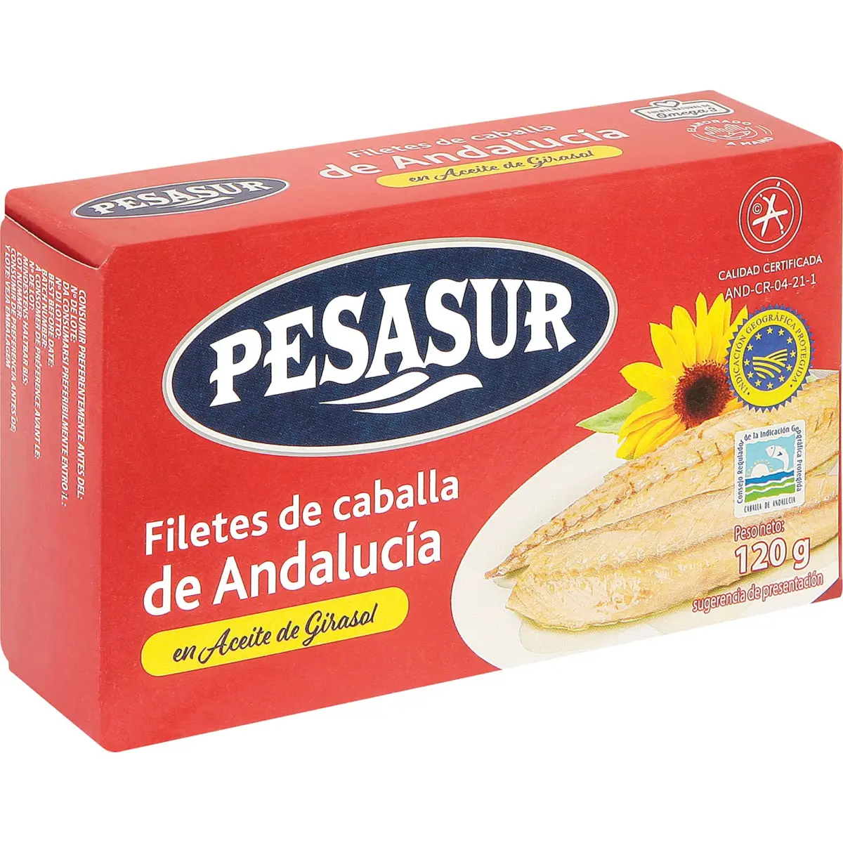 Filetes de Caballa de Andalucía Ac.Girasol Pesasur