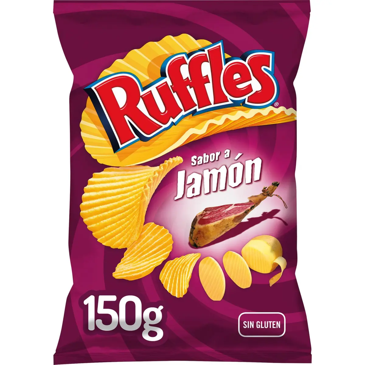 Gewellte Kartoffelchips mit Schinkengeschmack Ruffles