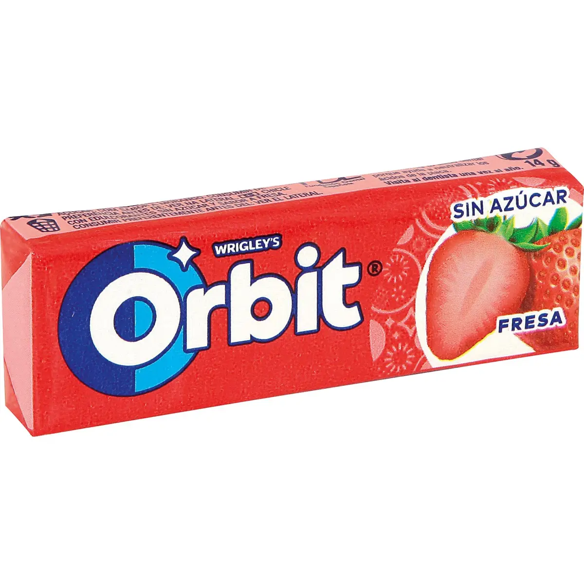 Strawberry-flavoured coated chewing gum Orbit
