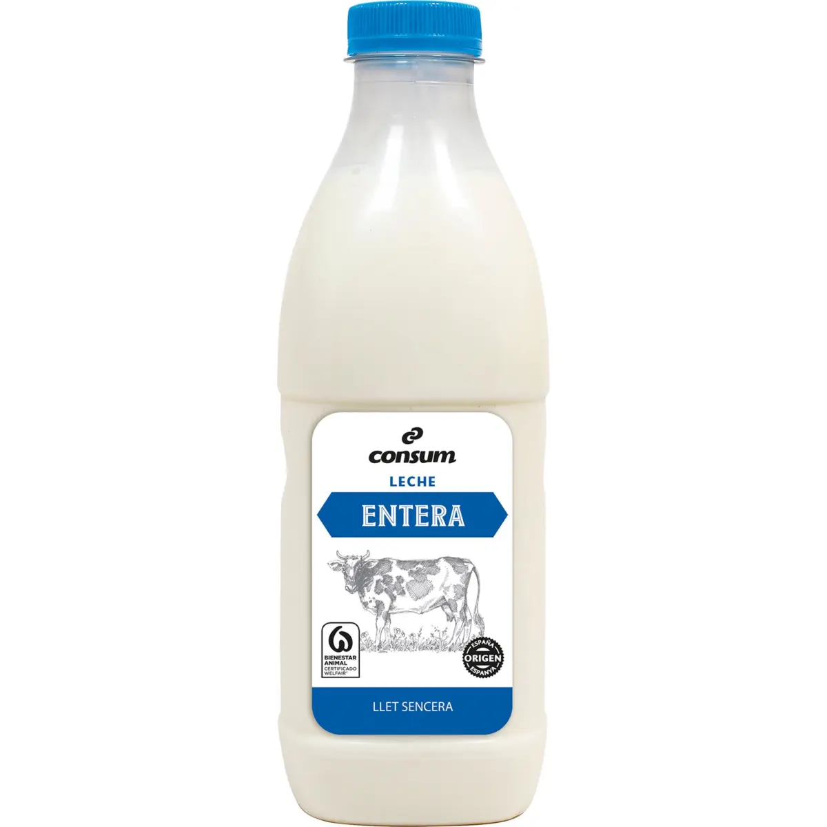 Llet sencera pasteuritzada en ampolla Consum