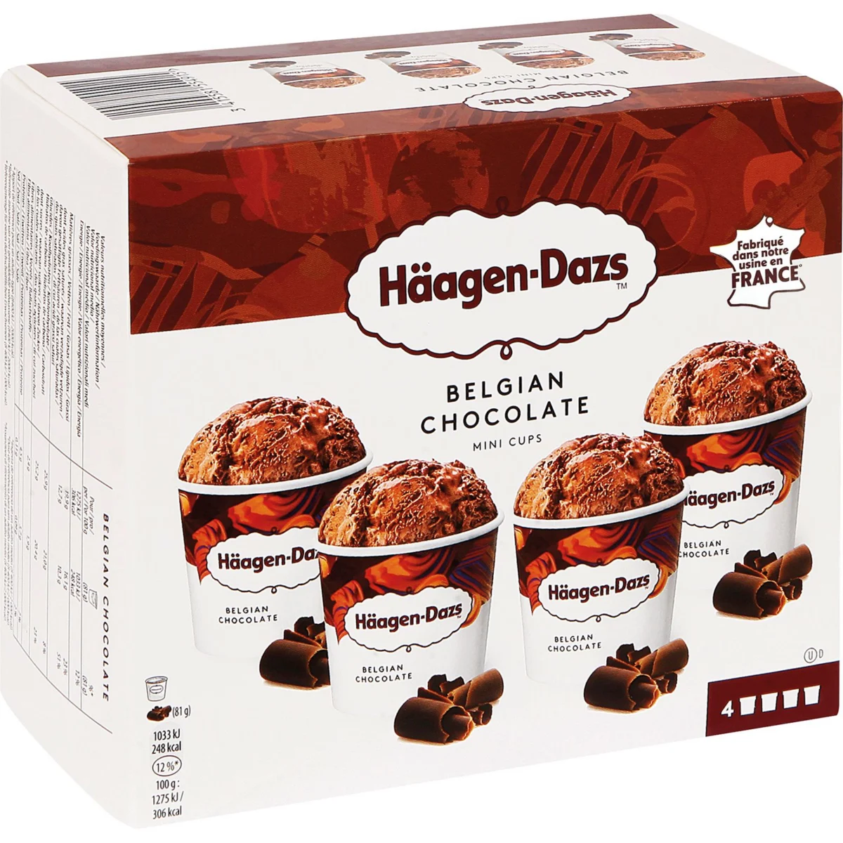 Gelat de xocolata belga, pack de 4 Haagen Dazs