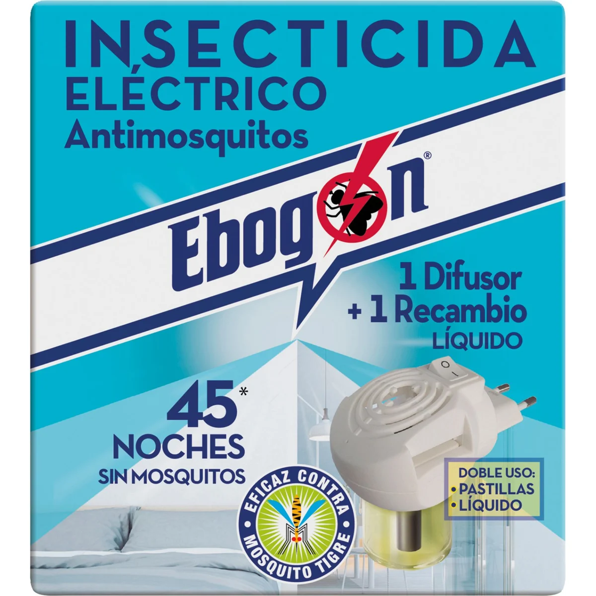 Electric liquid insecticide, device + refill Ebogón