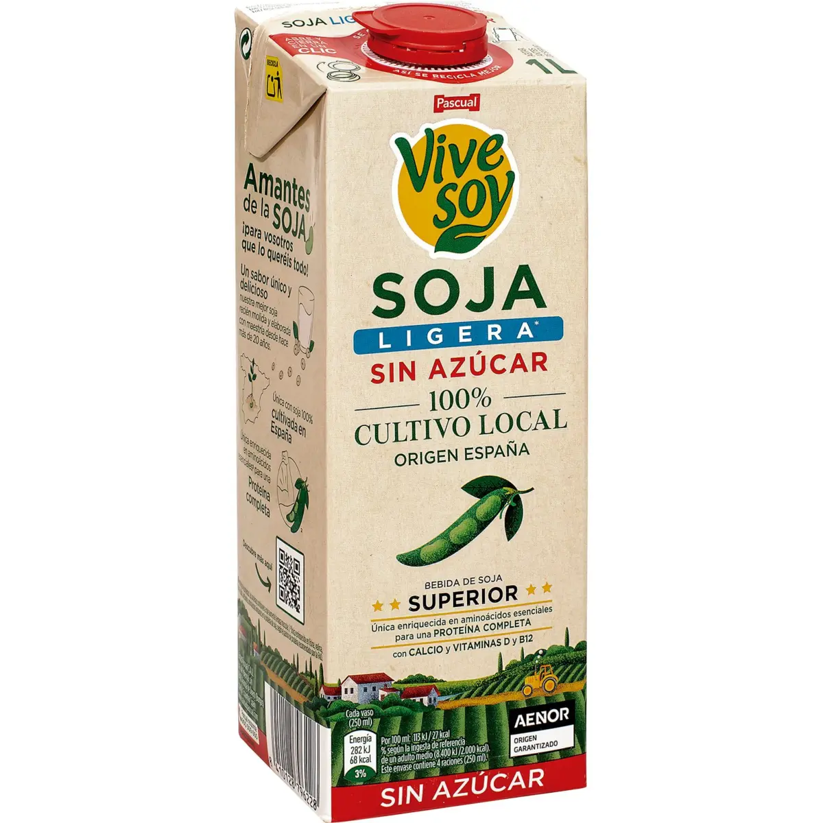 Light soy drink without sugar Vivesoy