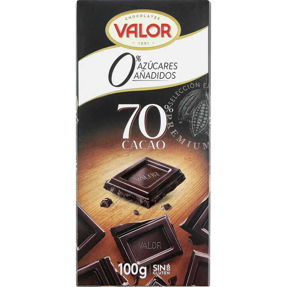 Dark Chocolate 70% Sugar-Free Valor