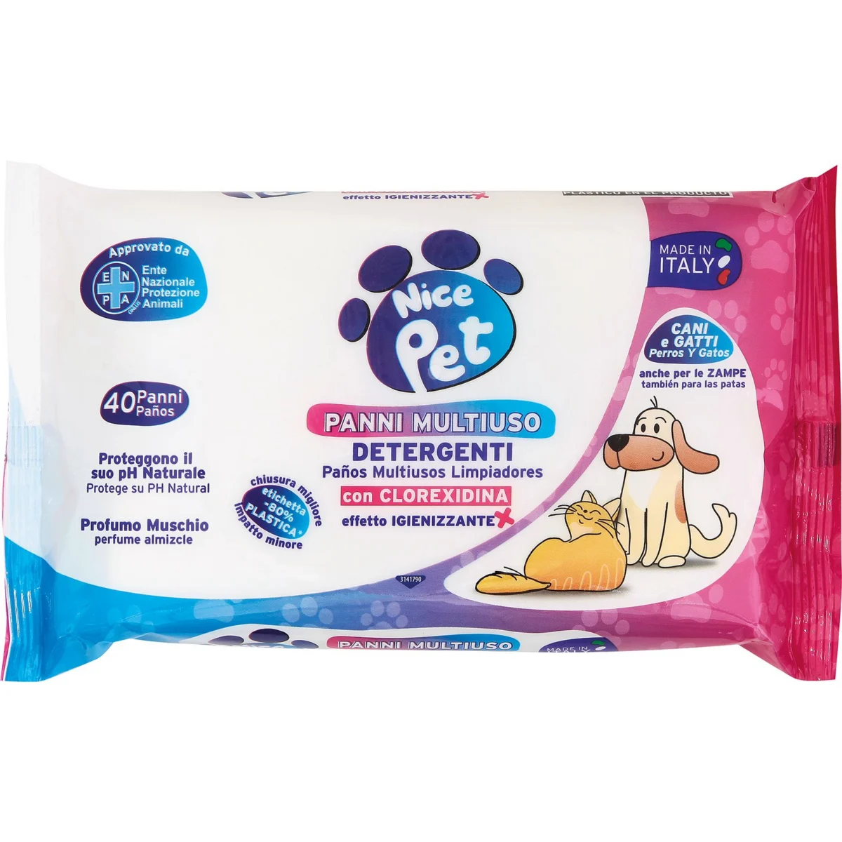 Lingettes pour animaux à la chlorhexidine Nice Pet
