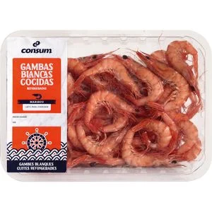 Варёные белые креветки Consum