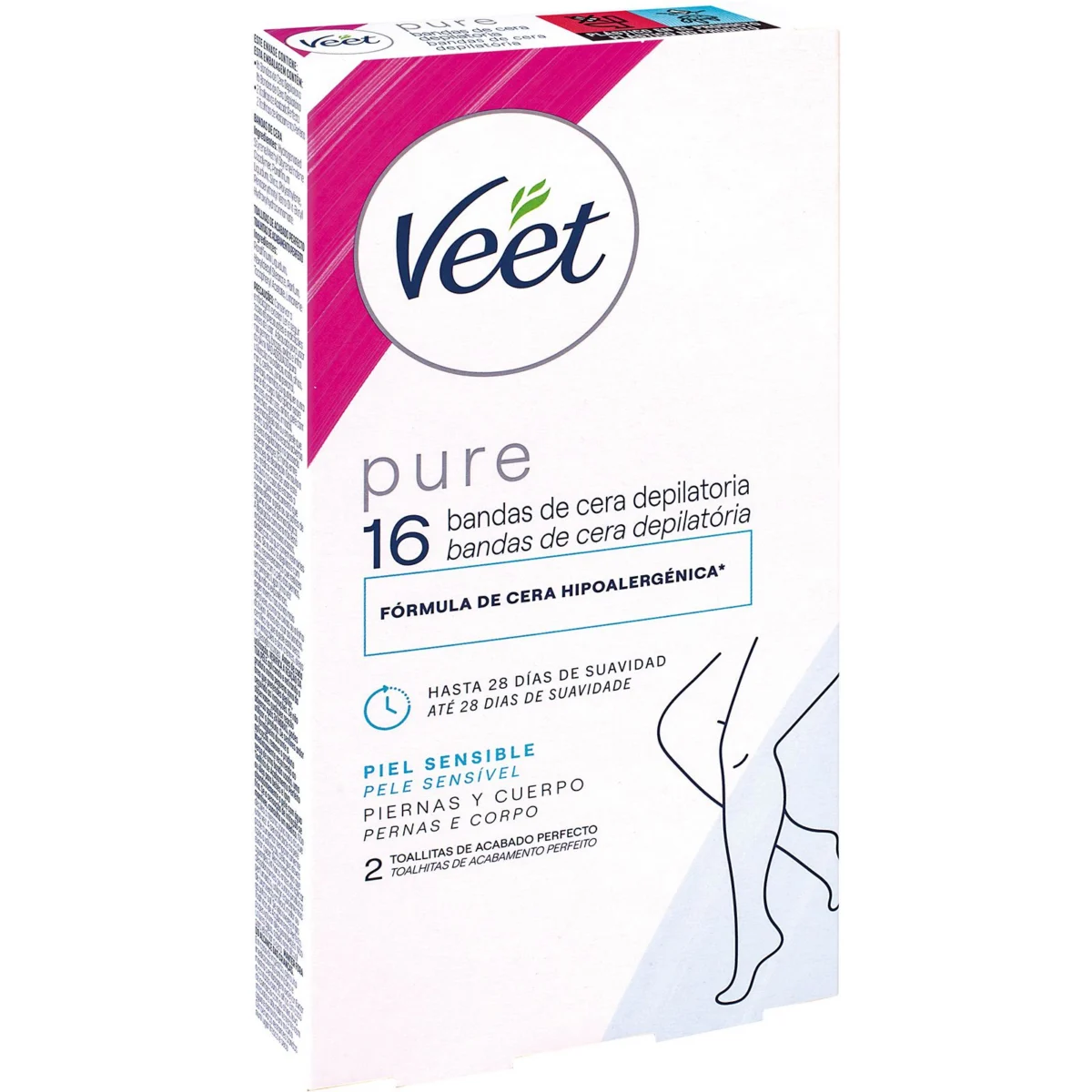 Bandes dépilatoires corps peau sensible Veet