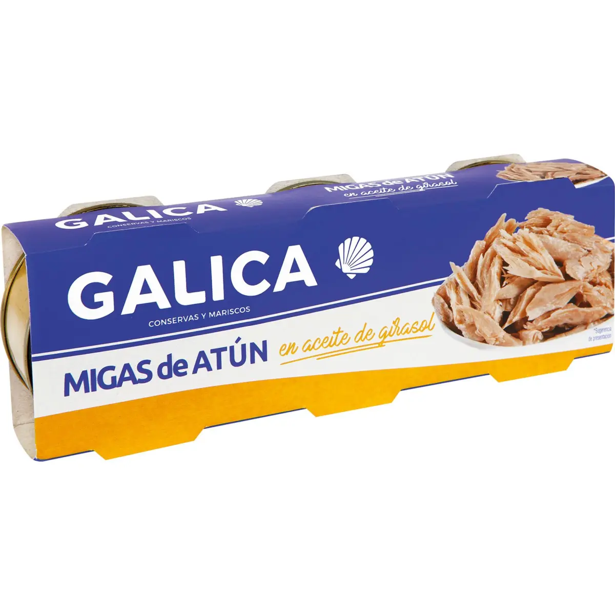 Thunfischstücke in Sonnenblumenöl, 3er-Pack Galica