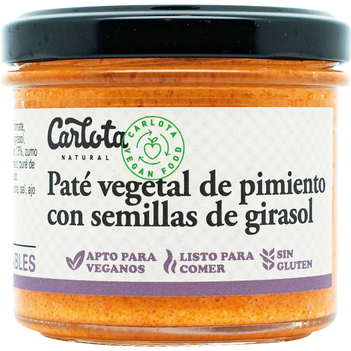 Paté Vegetal Pimiento Rojo con Semillas Girasol Carlota