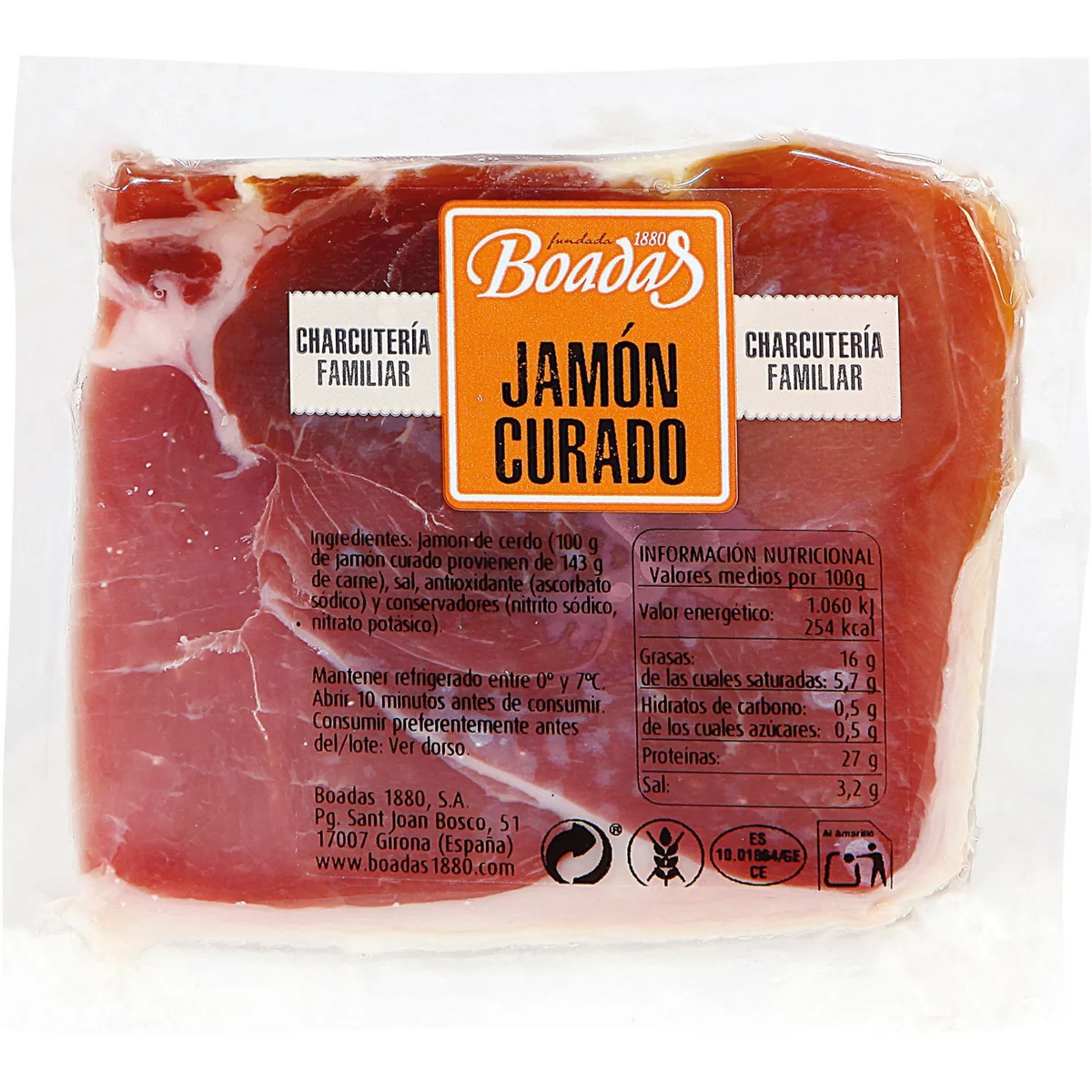 Шматок в'яленої шинки Boadas