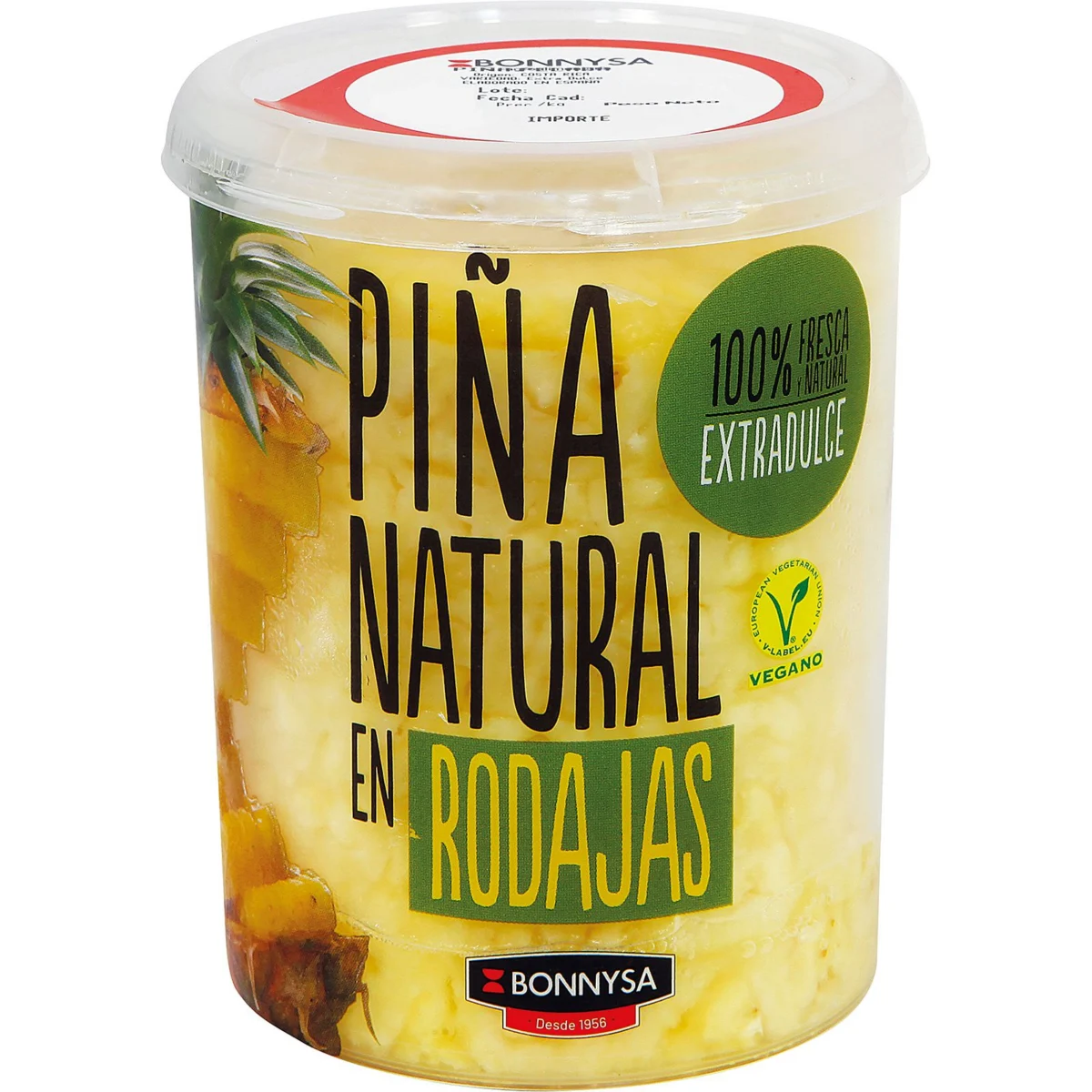 Frische geschälte Ananas in Scheiben