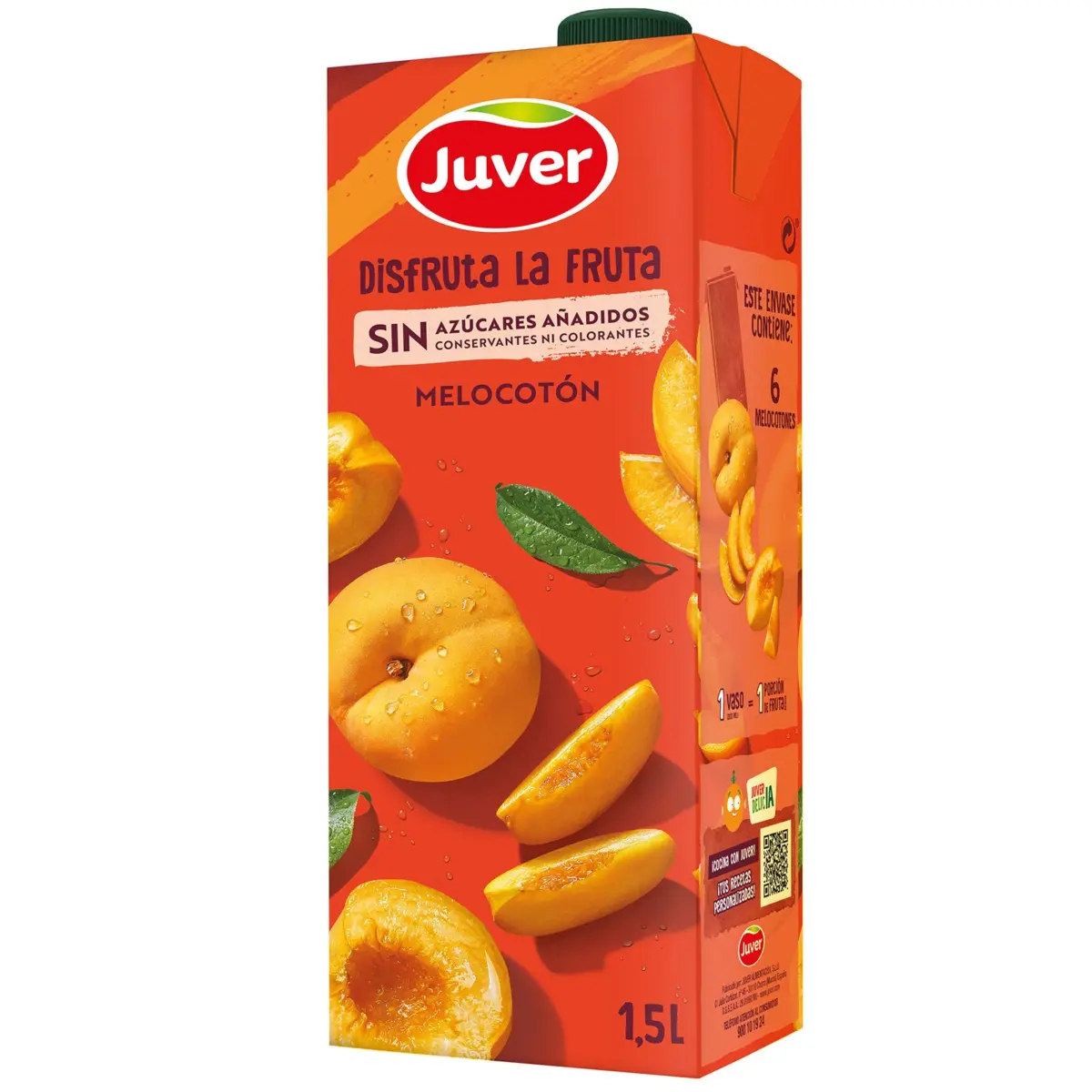 Nèctar de préssec sense sucres afegits, bric Juver