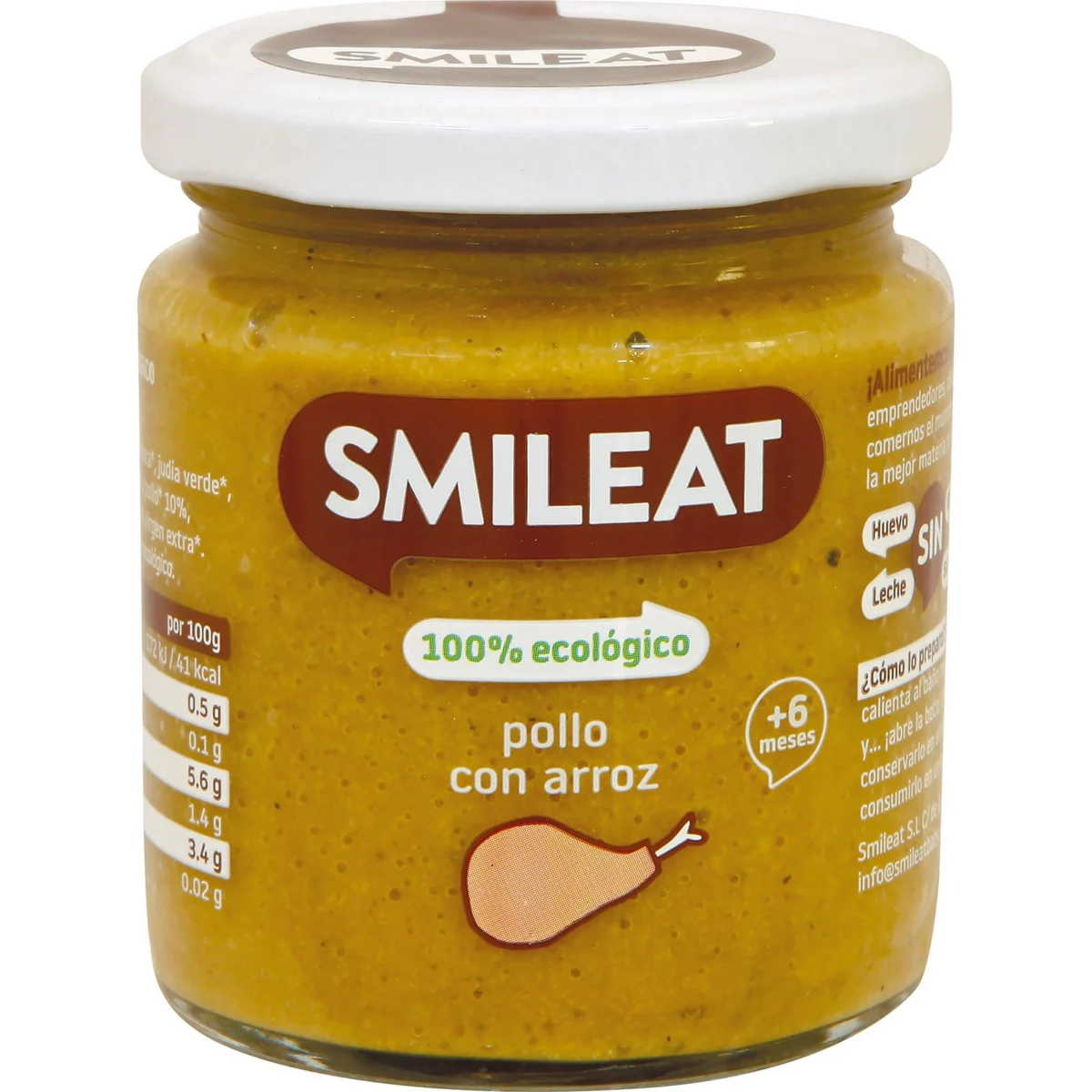 Potet ecològic de pollastre amb arròs Smileat