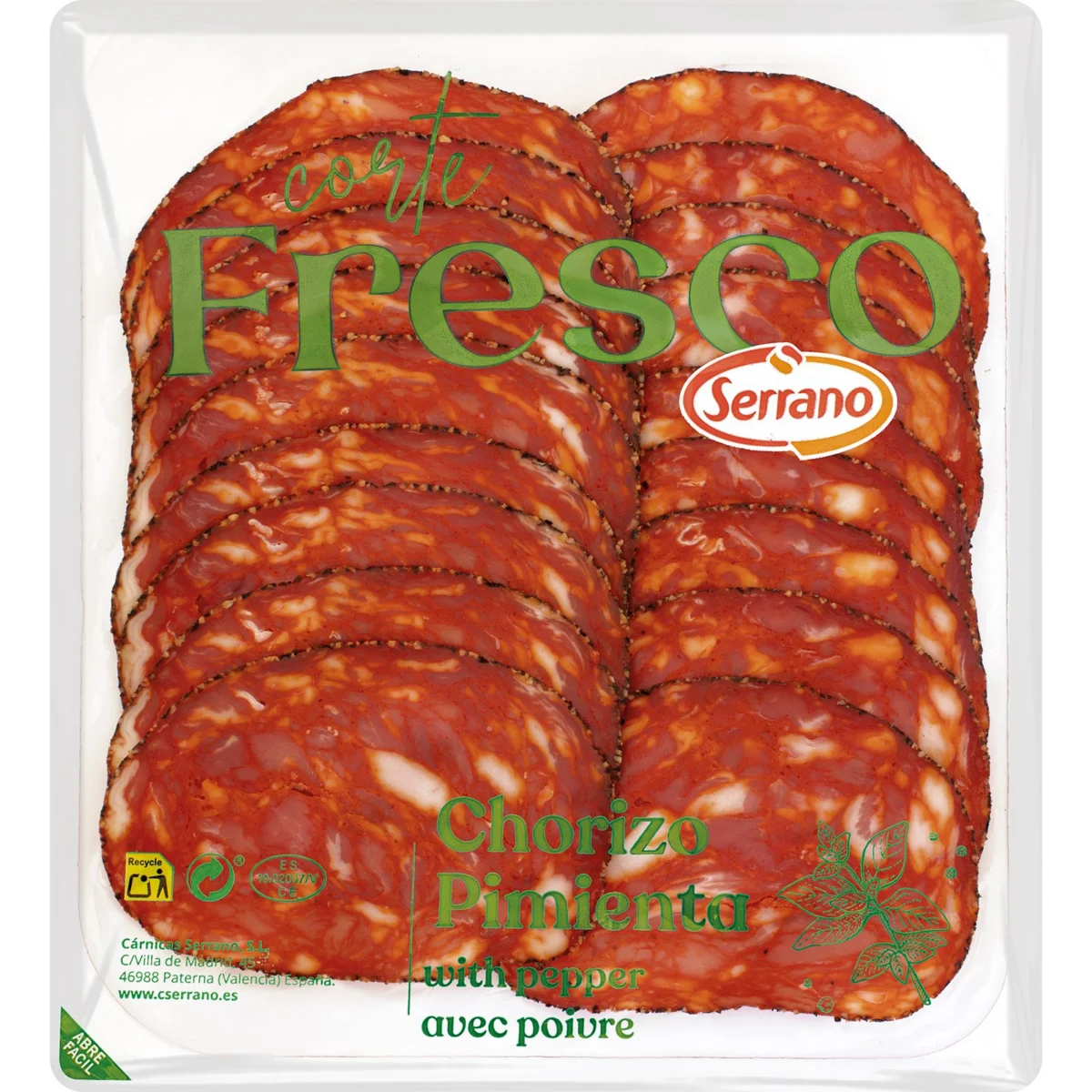 Chorizo Pimienta Corte Fresco Serrano