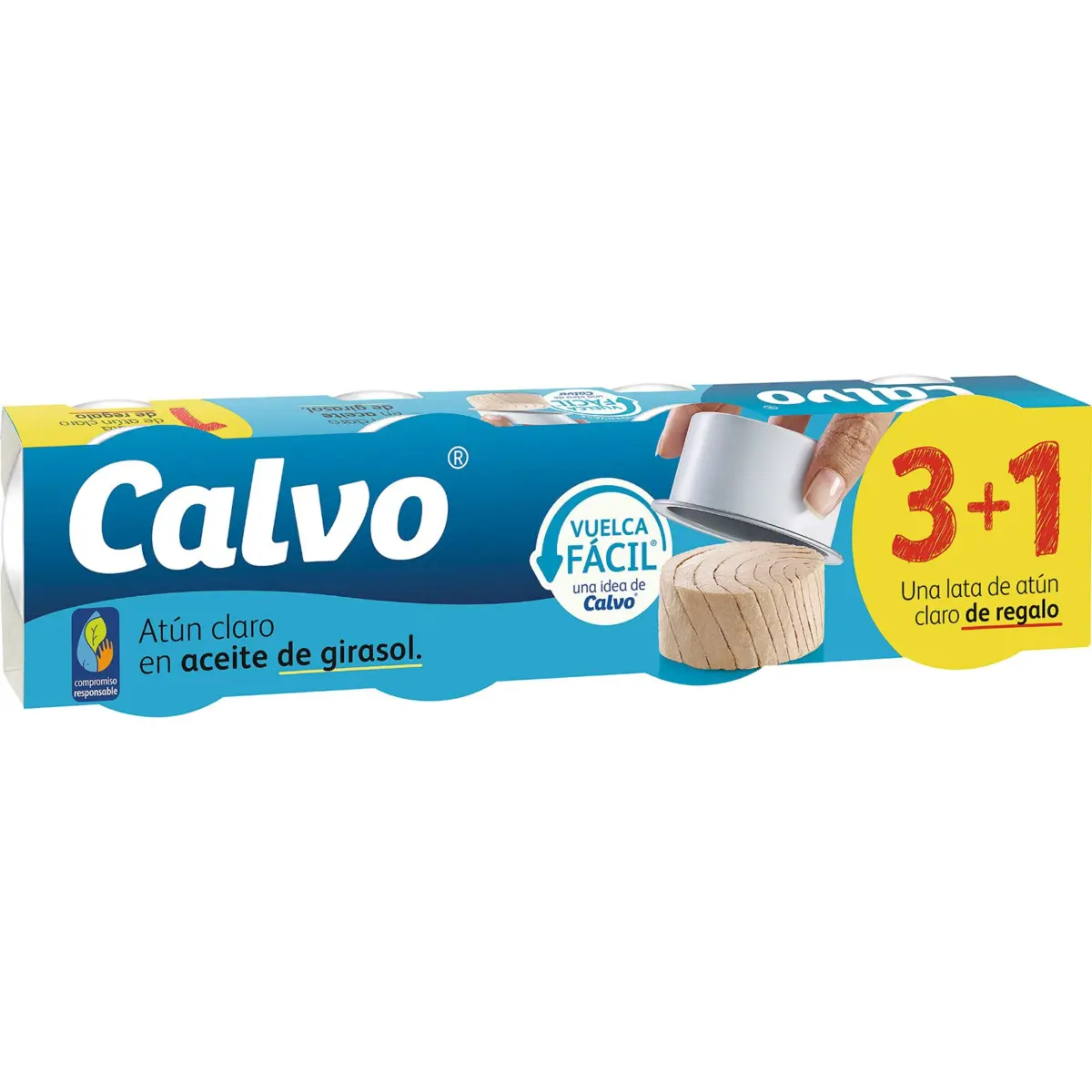 Heller Thunfisch in Sonnenblumenöl, 3+1er-Pack Calvo