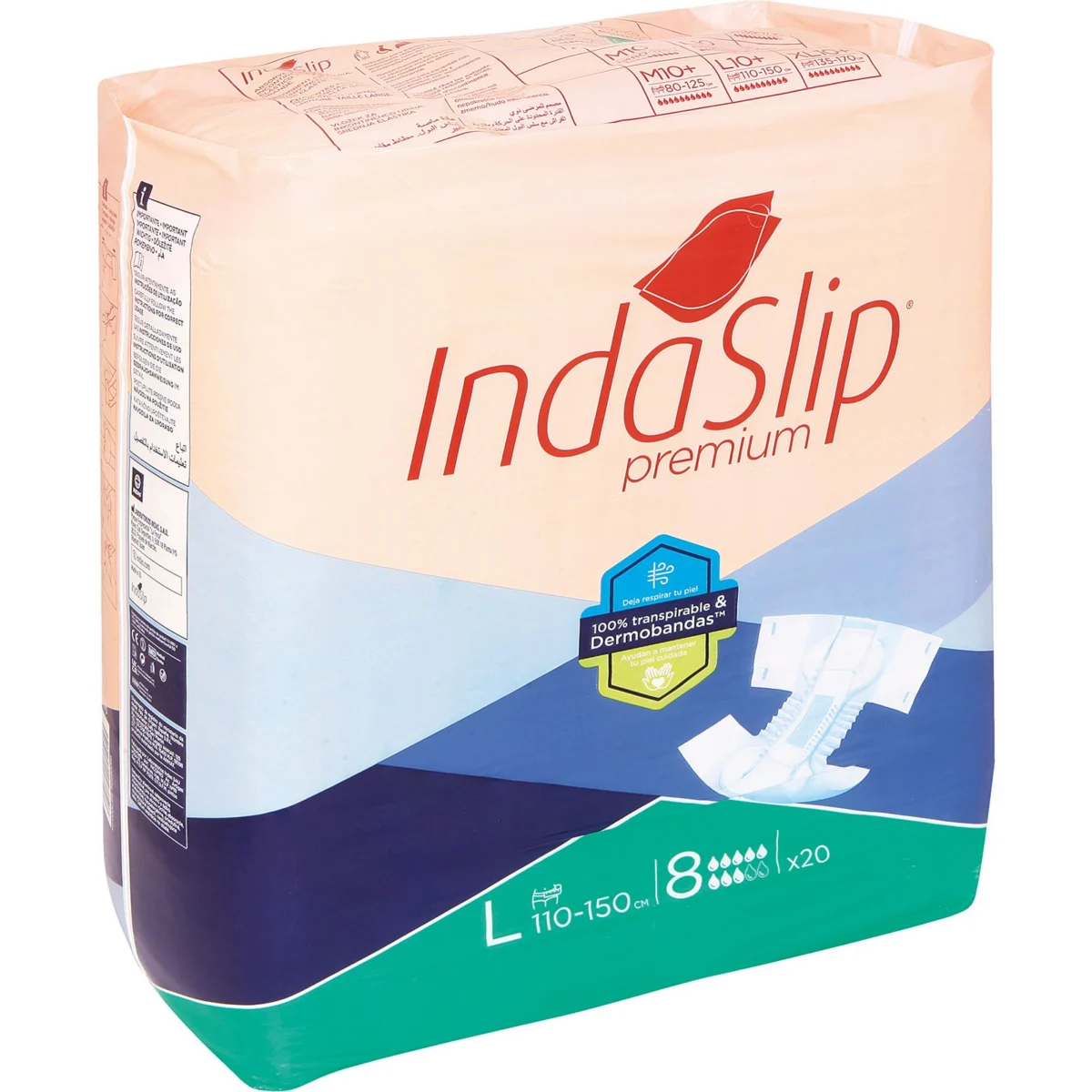 Pañal Adulto Talla L.110 a 150 Cm Indaslip