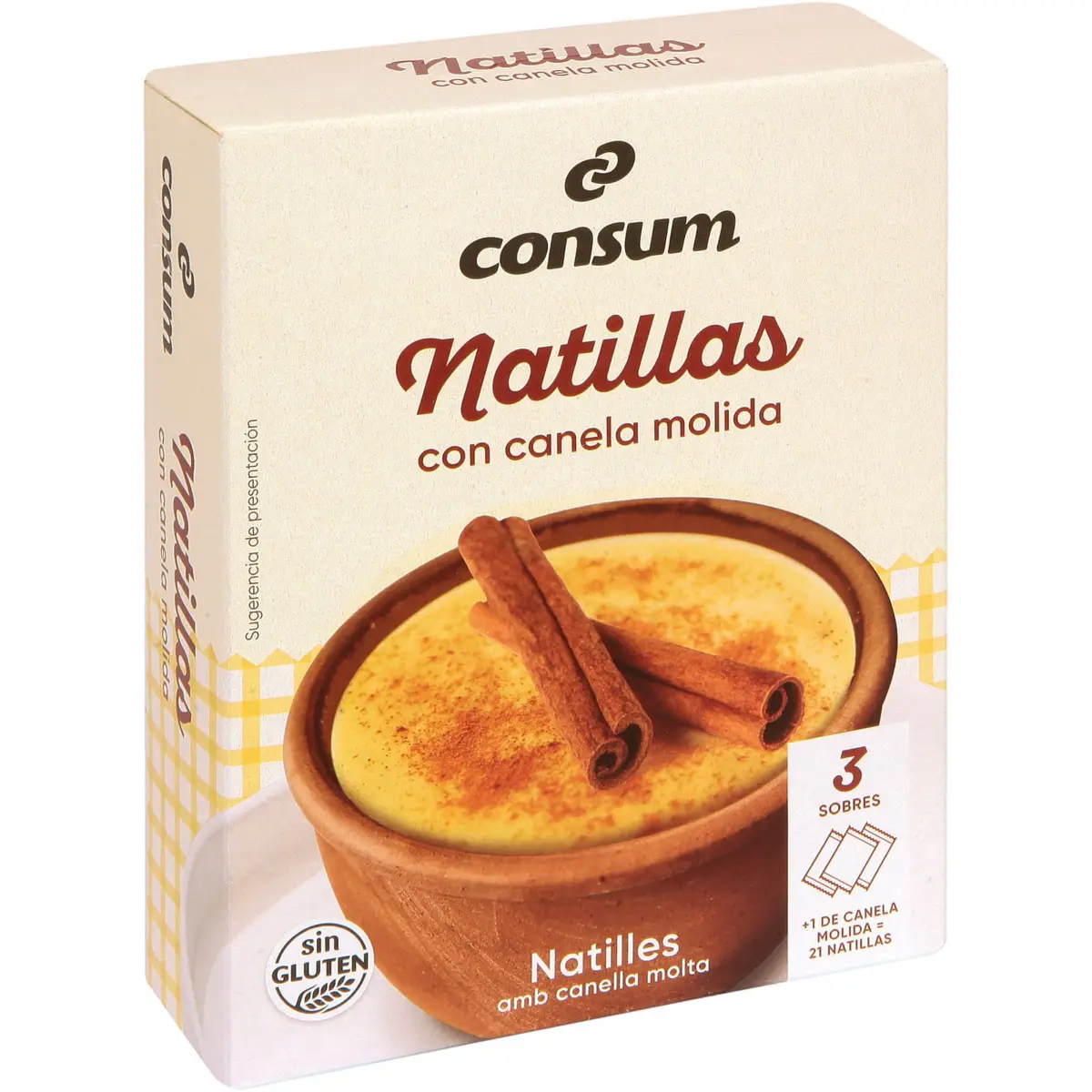 Custard with ground cinnamon Consum