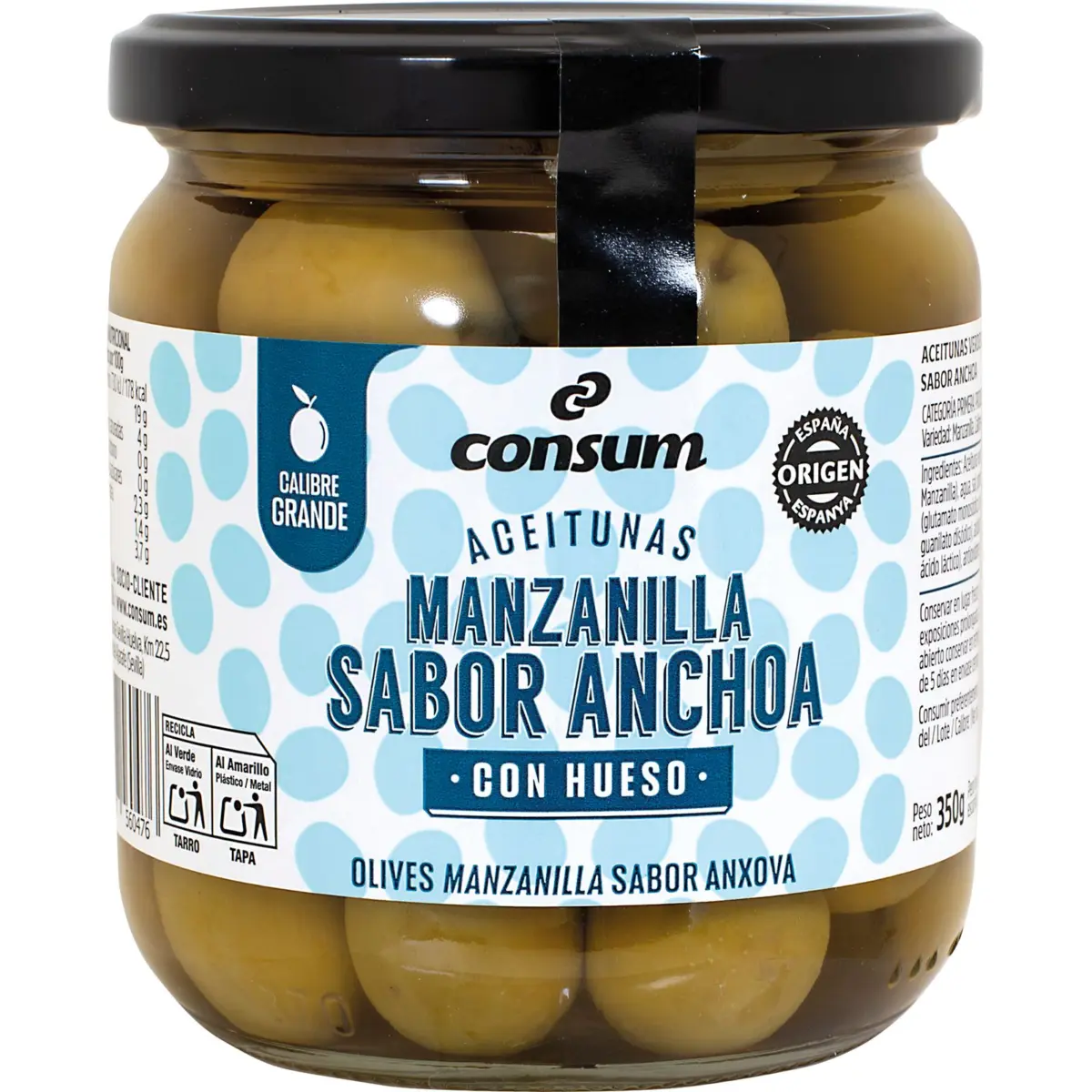 Olives with Stone, Anchovy Flavour Consum